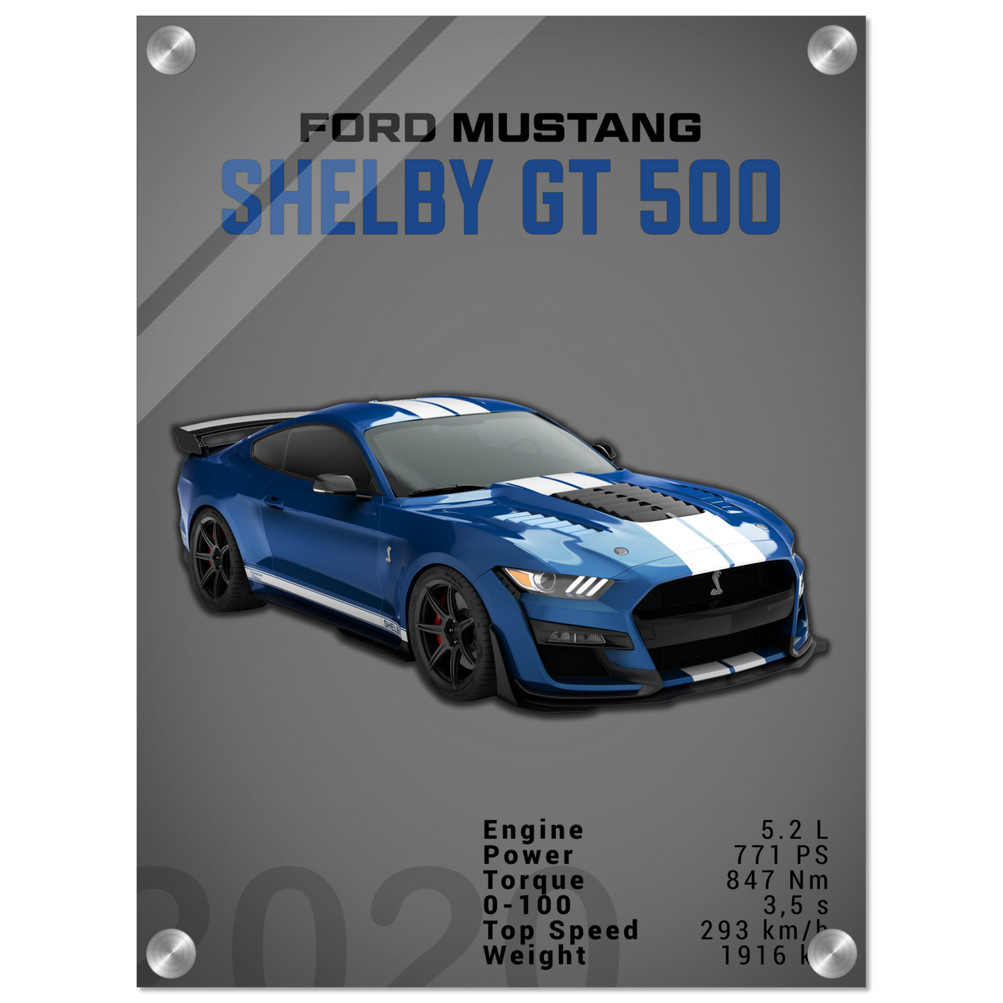 Ford Mustang 2020 Shelby GT500 S550 (MUSTANG04D)