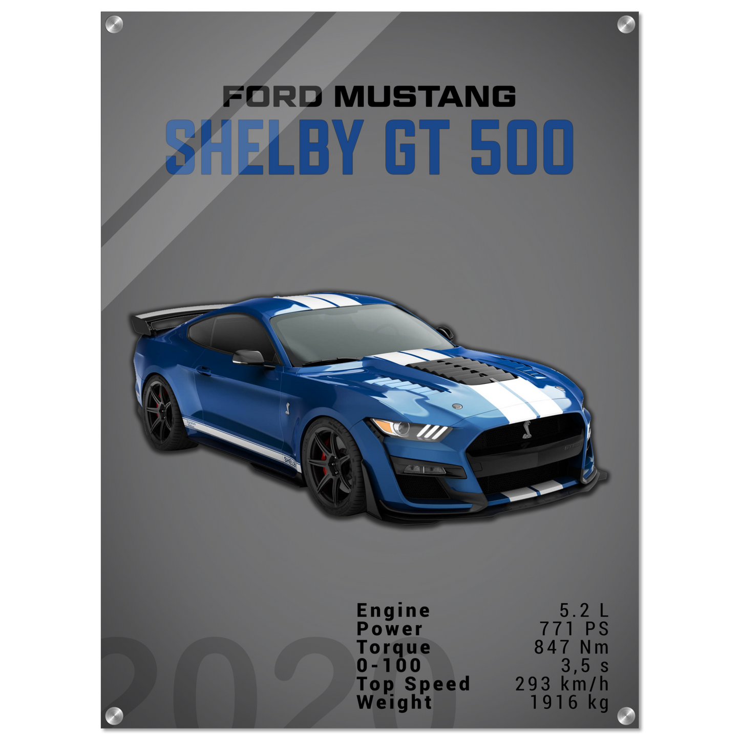 Ford Mustang 2020 Shelby GT500 S550 (MUSTANG04D)