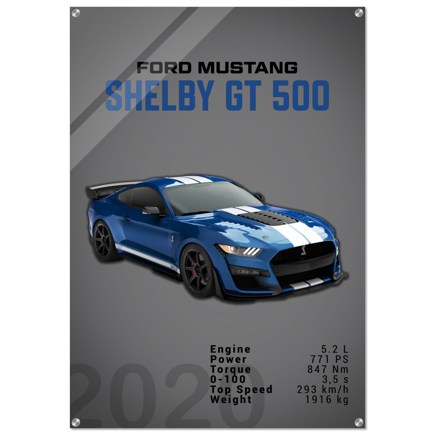 Ford Mustang 2020 Shelby GT500 S550 (MUSTANG04D)