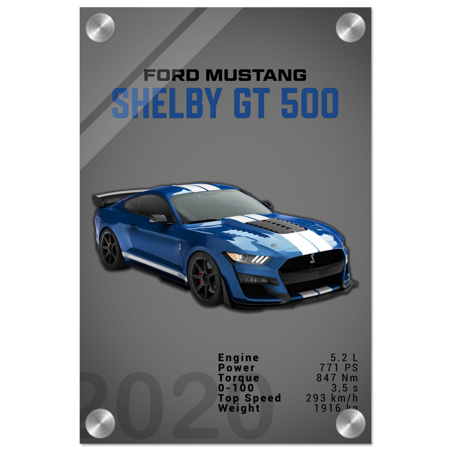 Ford Mustang 2020 Shelby GT500 S550 (MUSTANG04D)