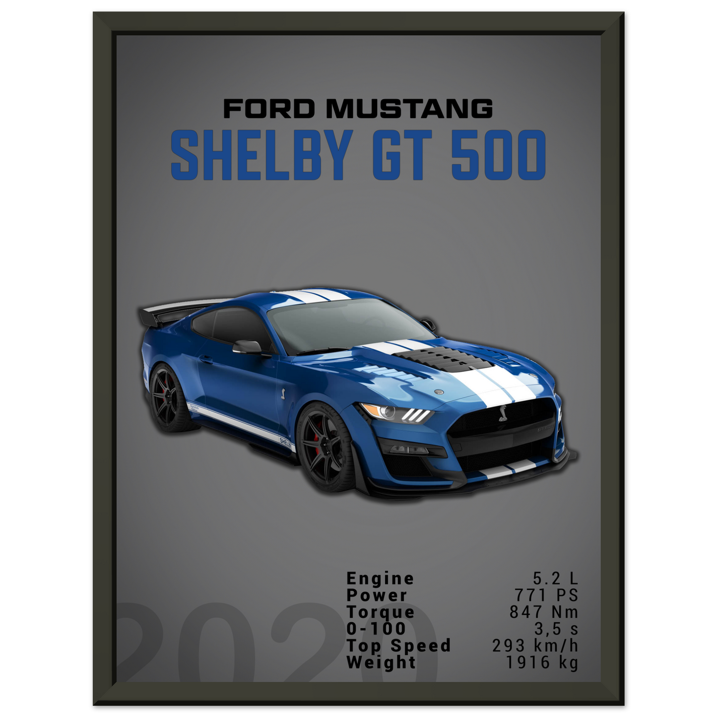 Ford Mustang 2020 Shelby GT500 S550 (MUSTANG04D)