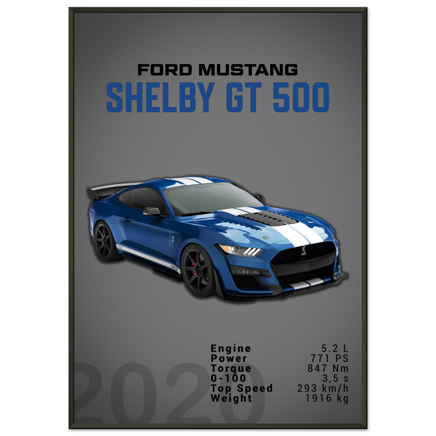 Ford Mustang 2020 Shelby GT500 S550 (MUSTANG04D)