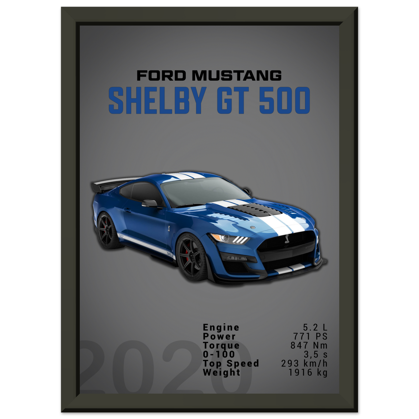 Ford Mustang 2020 Shelby GT500 S550 (MUSTANG04D)