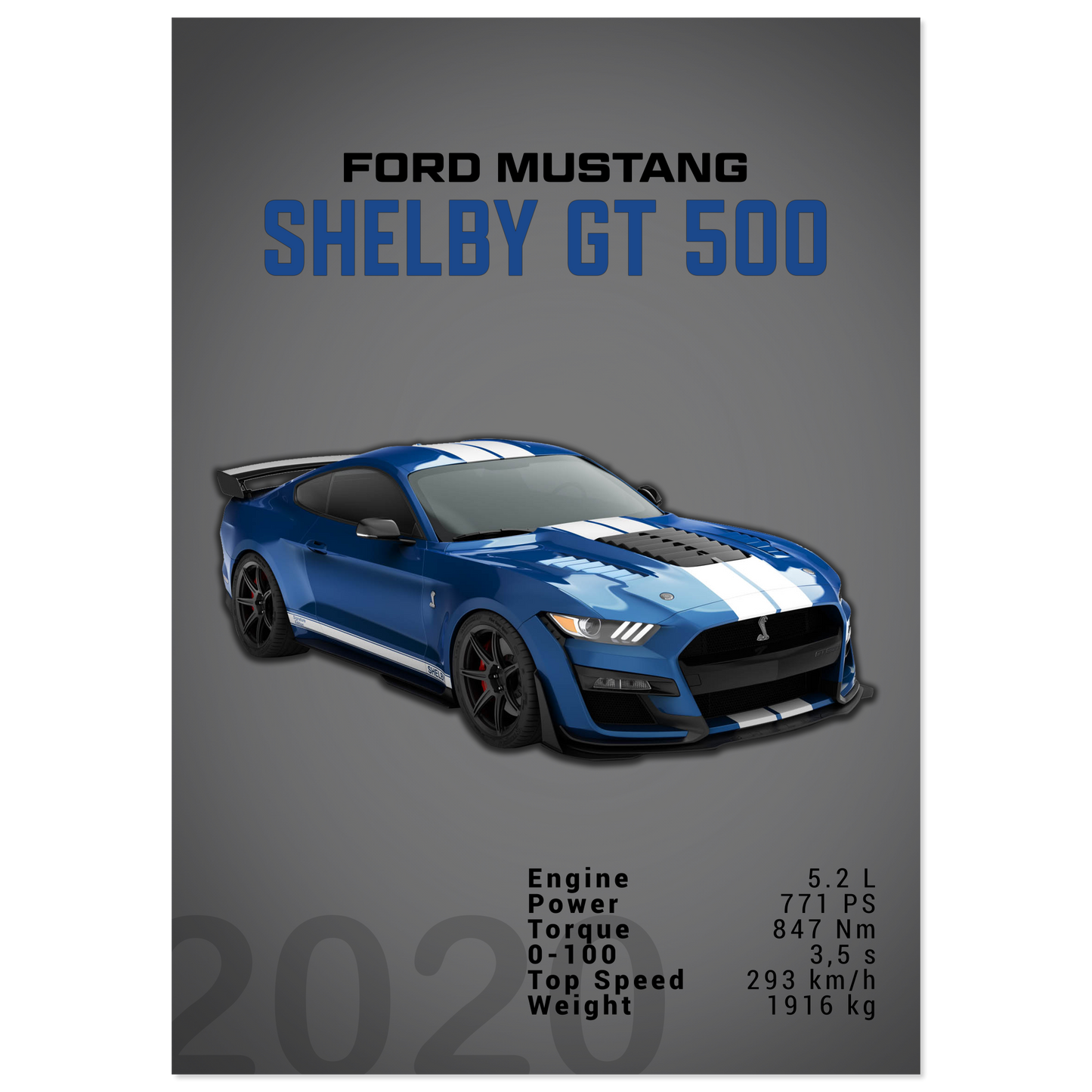 Ford Mustang 2020 Shelby GT500 S550 (MUSTANG04D)