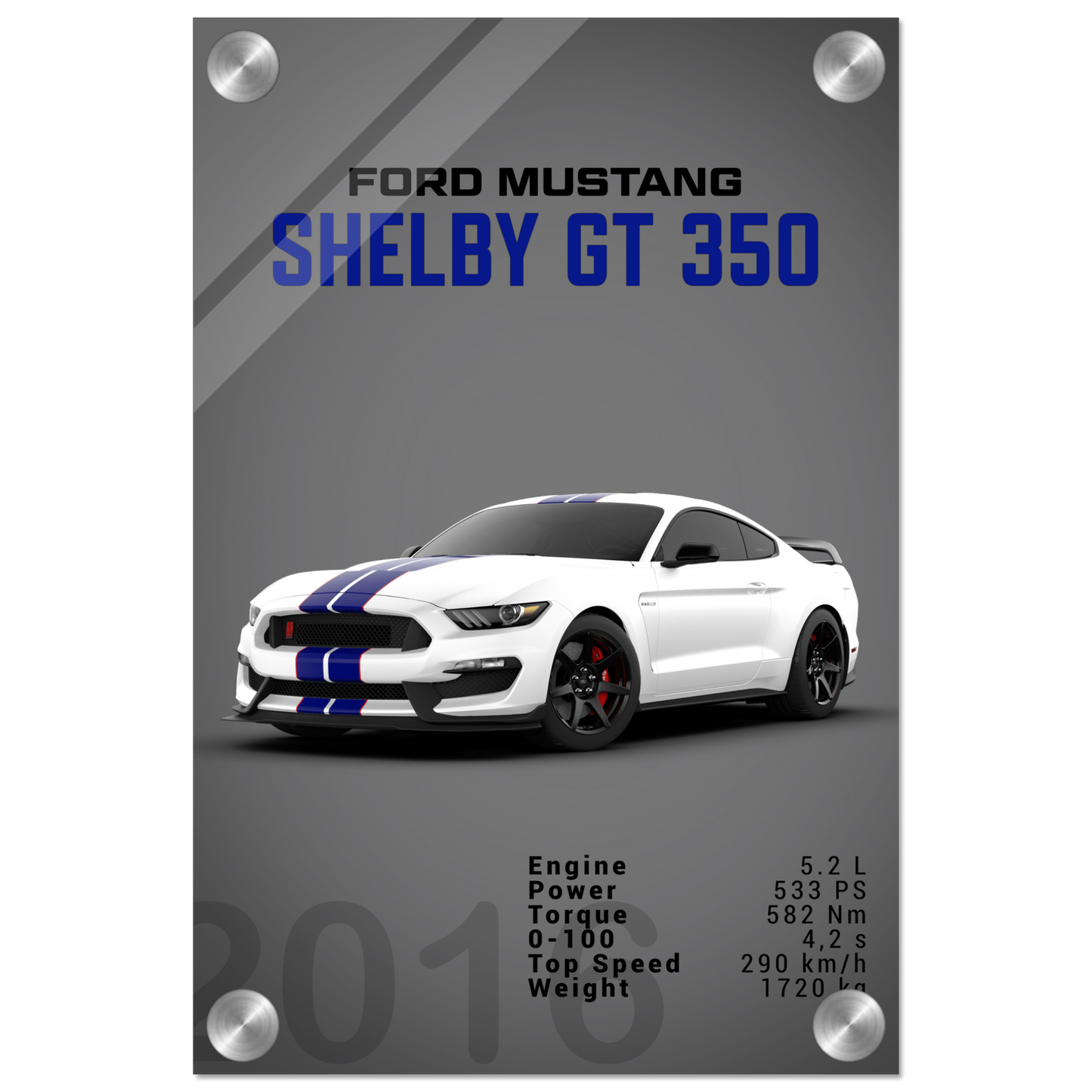 Ford Mustang 2016 Shelby GT350 S550 (MUSTANG10D)