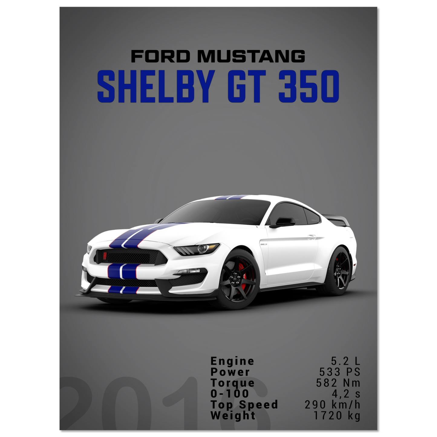 Ford Mustang 2016 Shelby GT350 S550 (MUSTANG10D)