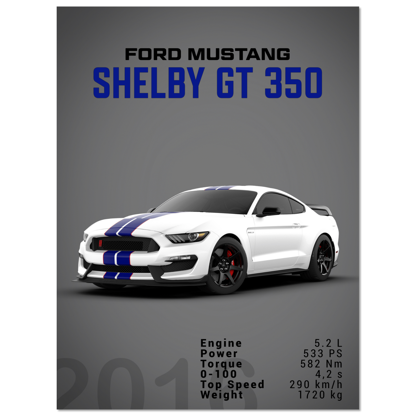 Ford Mustang 2016 Shelby GT350 S550 (MUSTANG10D)