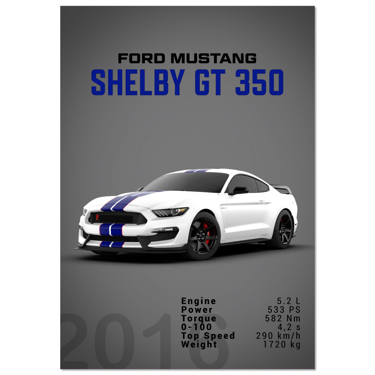 Ford Mustang 2016 Shelby GT350 S550 (MUSTANG10D)