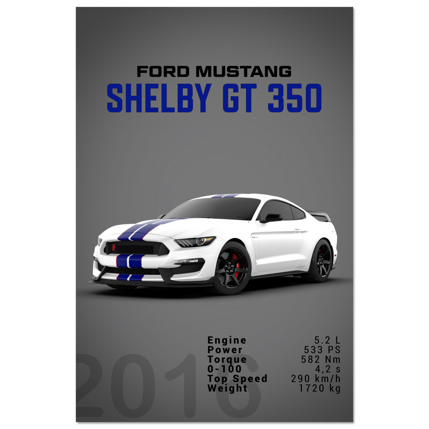 Ford Mustang 2016 Shelby GT350 S550 (MUSTANG10D)