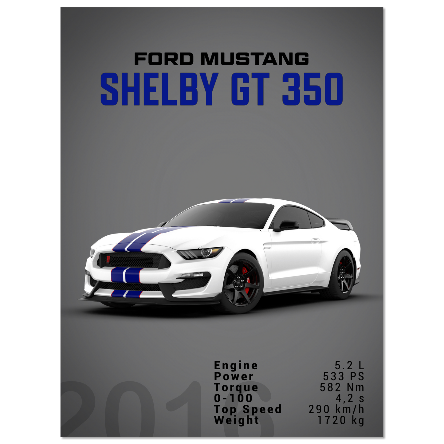 Ford Mustang 2016 Shelby GT350 S550 (MUSTANG10D)