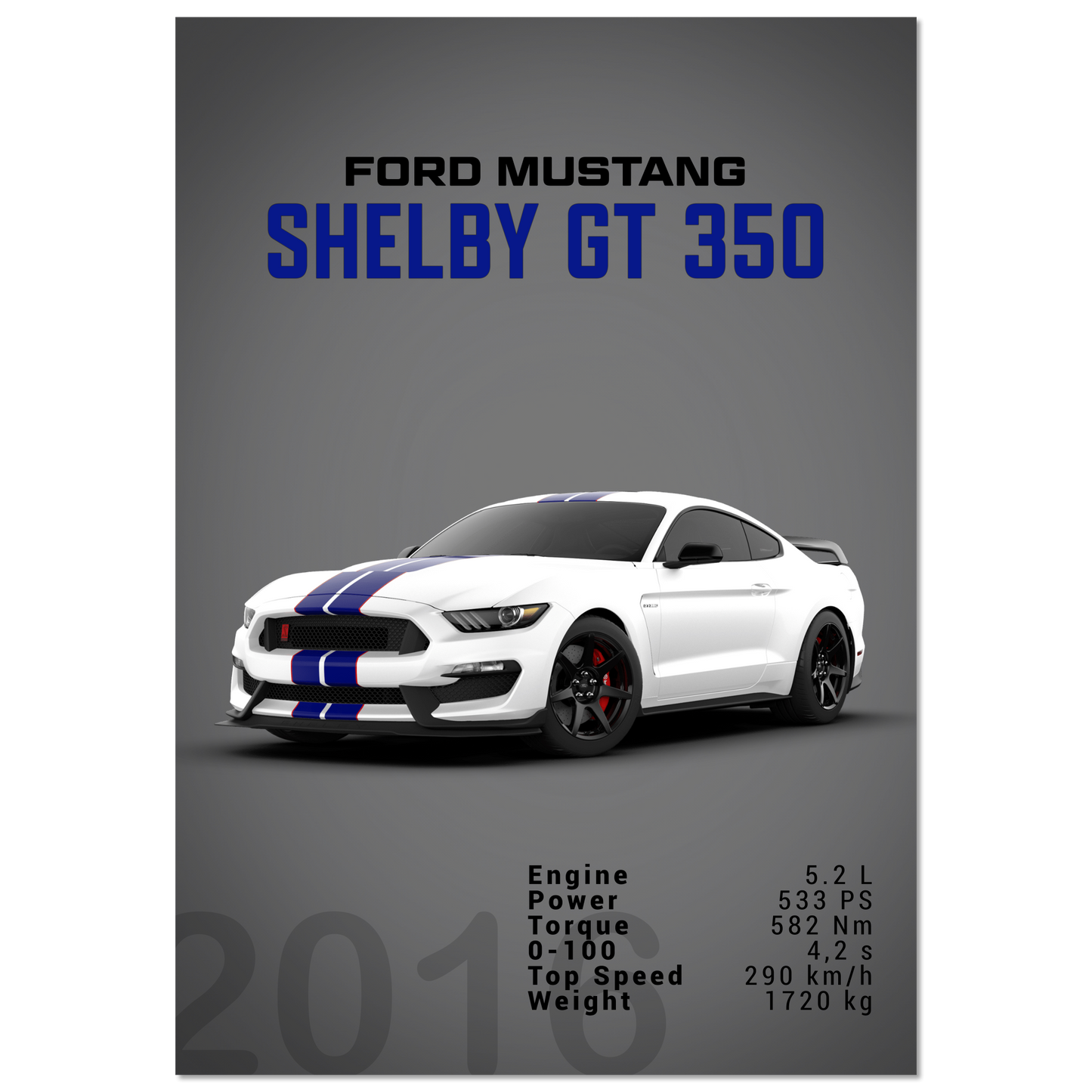 Ford Mustang 2016 Shelby GT350 S550 (MUSTANG10D)