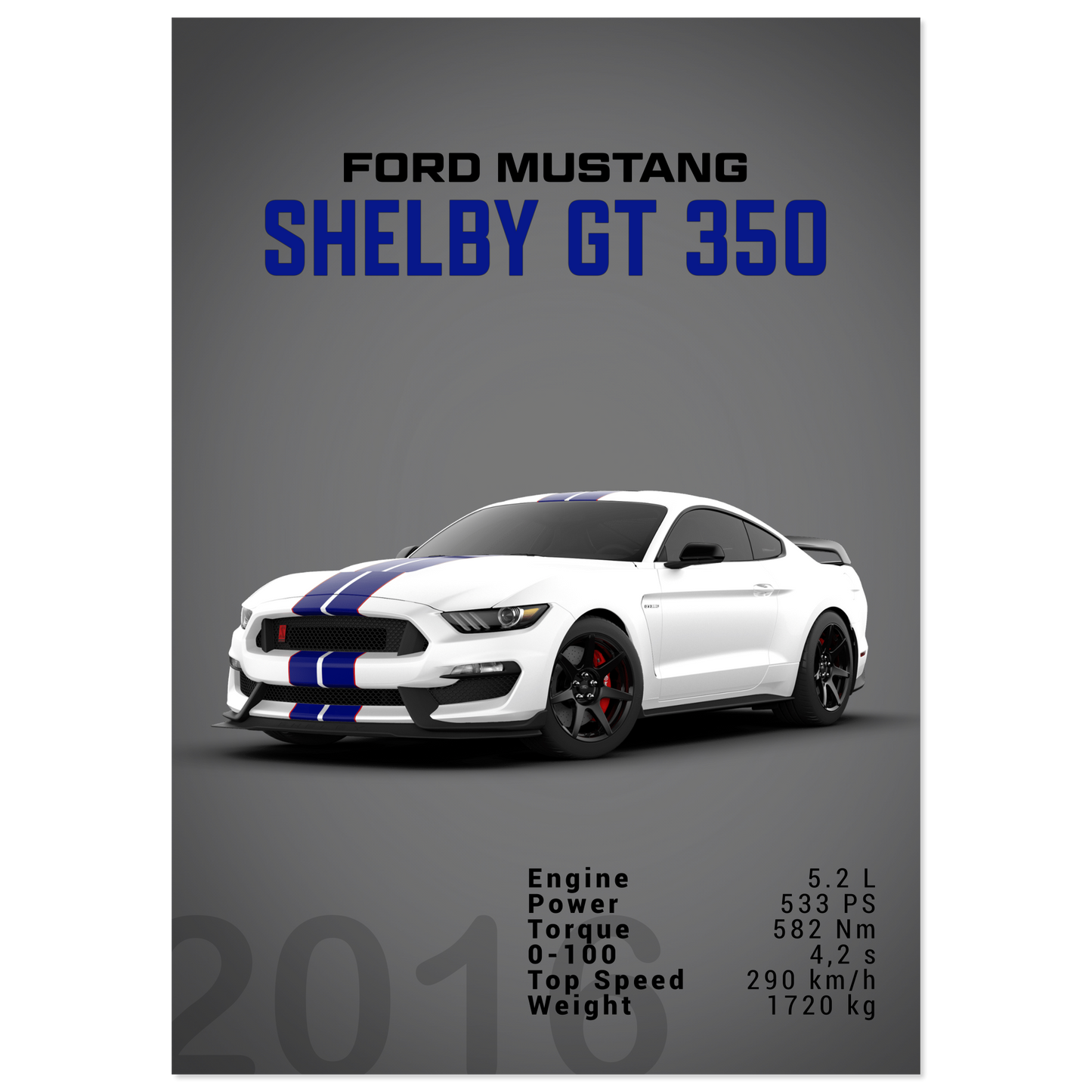 Ford Mustang 2016 Shelby GT350 S550 (MUSTANG10D)