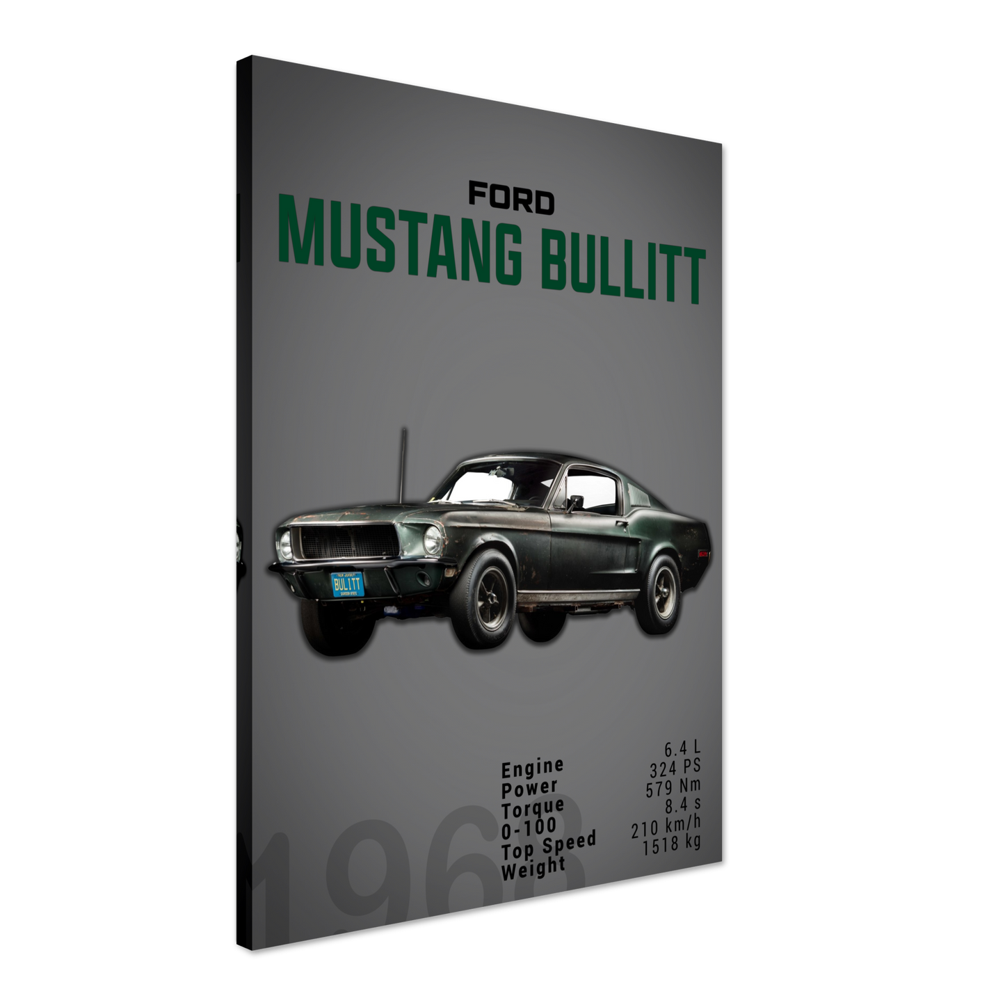 Ford Mustang 1968 Bullitt Fastback (MUSTANG12D)