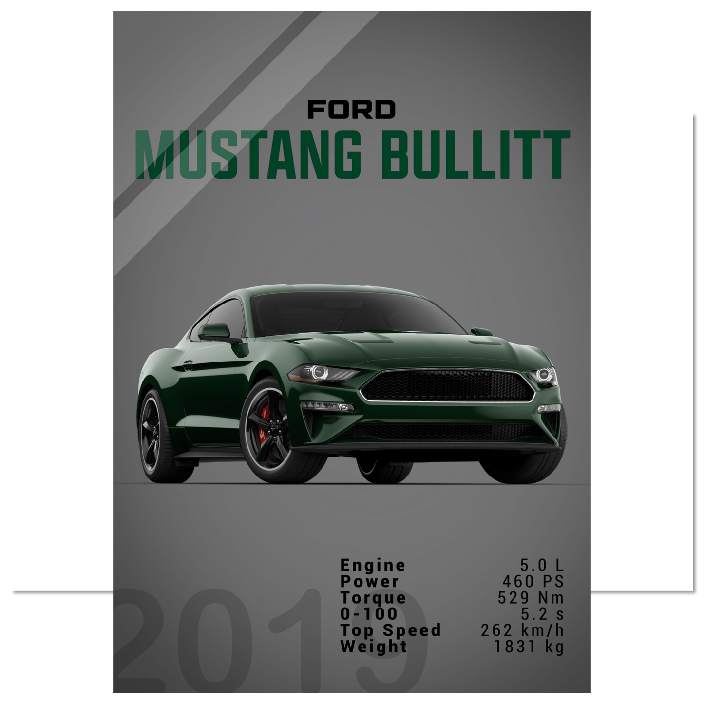 Ford Mustang 2019 Bullitt S550 (MUSTANG13D)