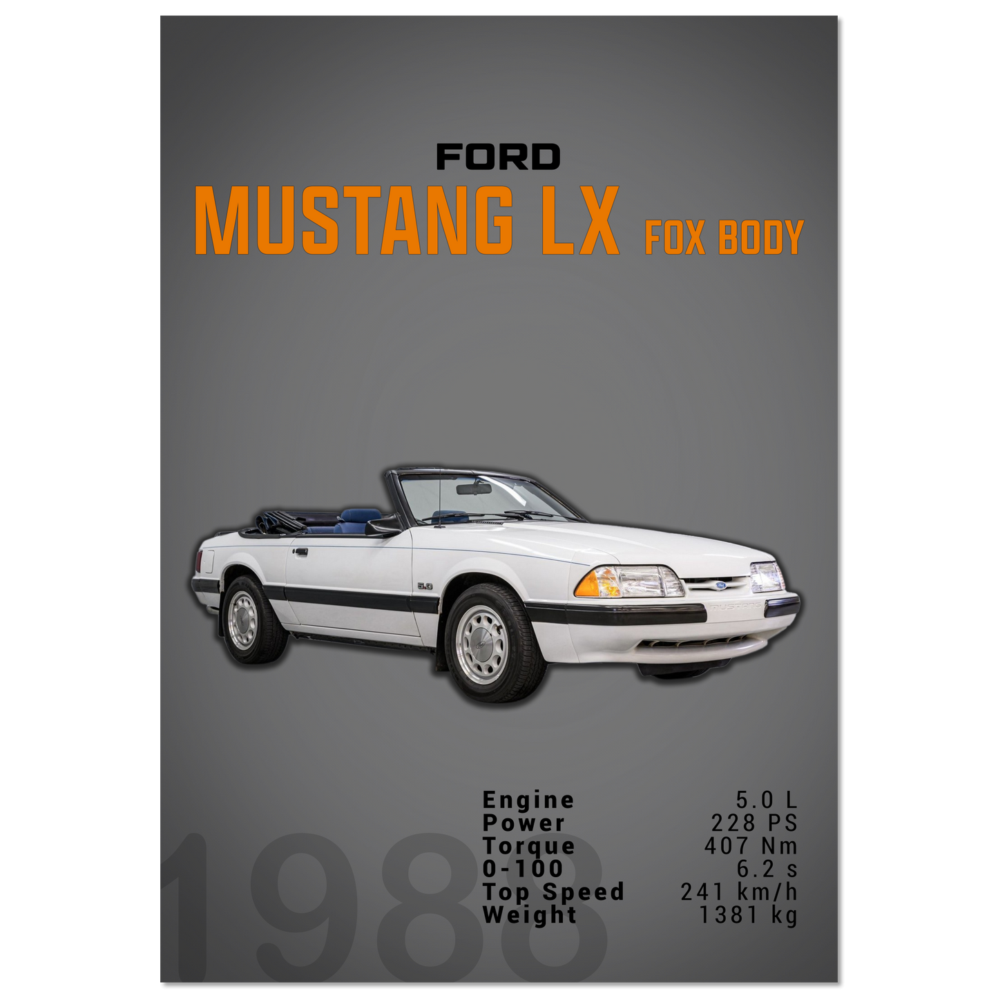 Ford Mustang 1988 LX FoxBody (MUSTANG18D)