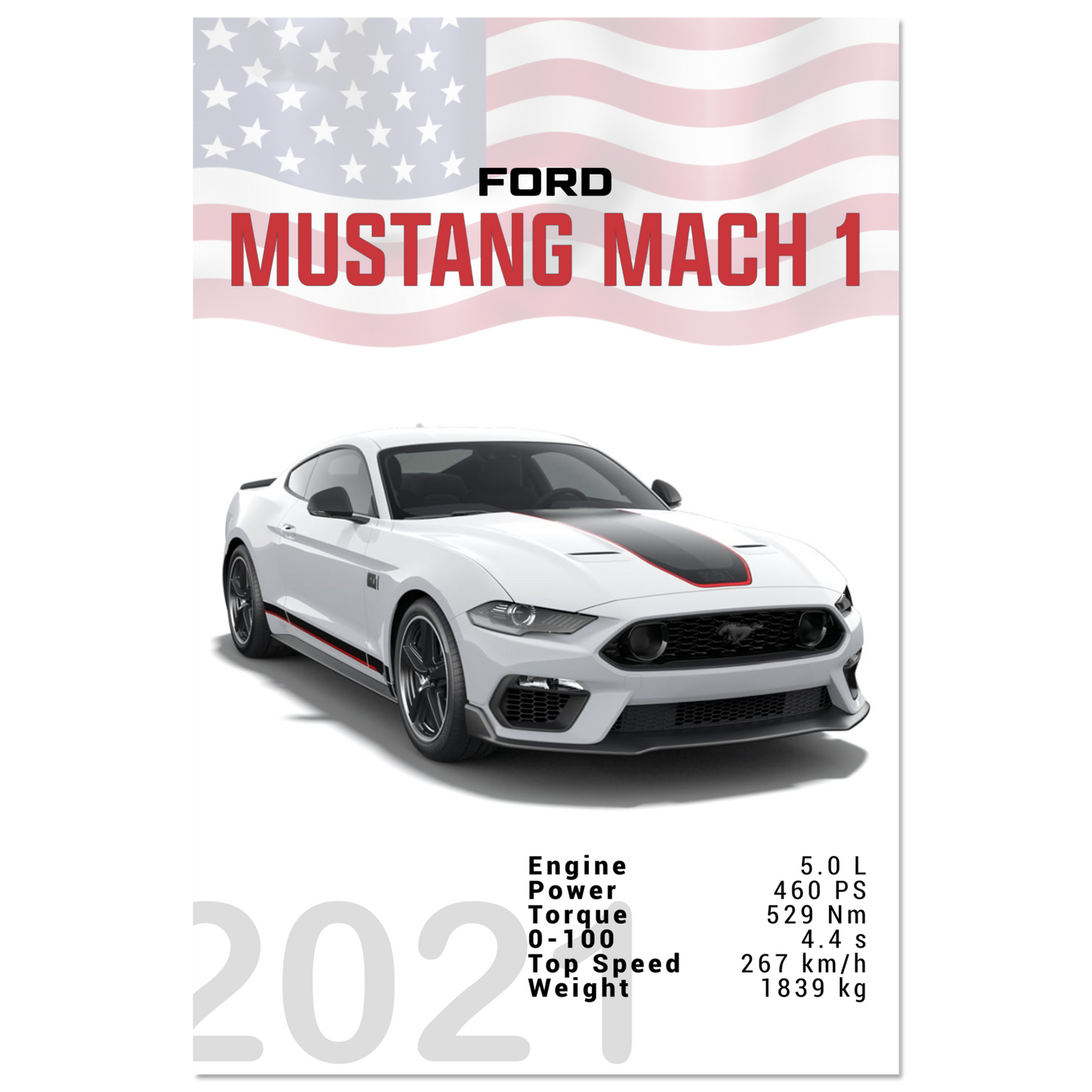 Ford Mustang 2021 S550 Mach 1 weiß (MUSTANG20)