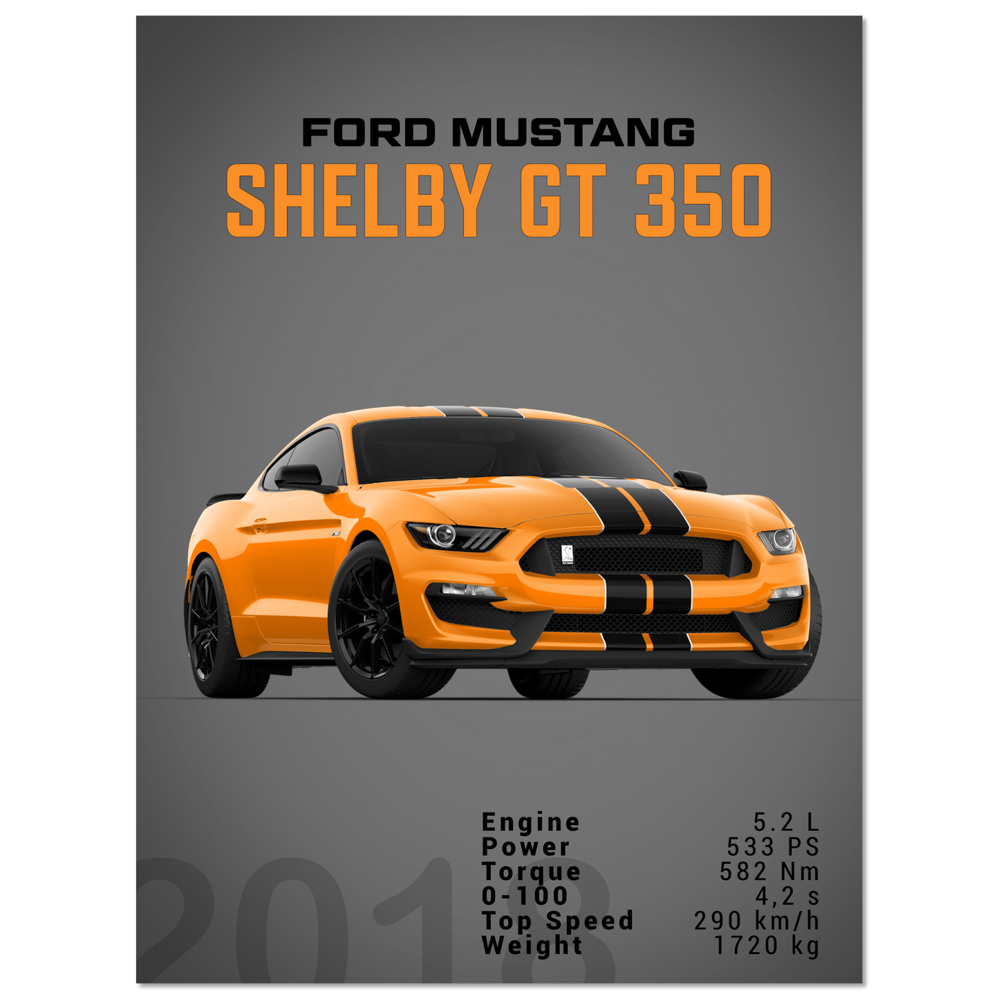 Ford Mustang 2018 Shelby GT350 S550 (MUSTANG27D)