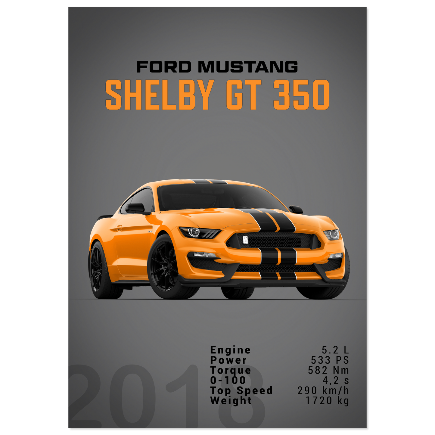Ford Mustang 2018 Shelby GT350 S550 (MUSTANG27D)