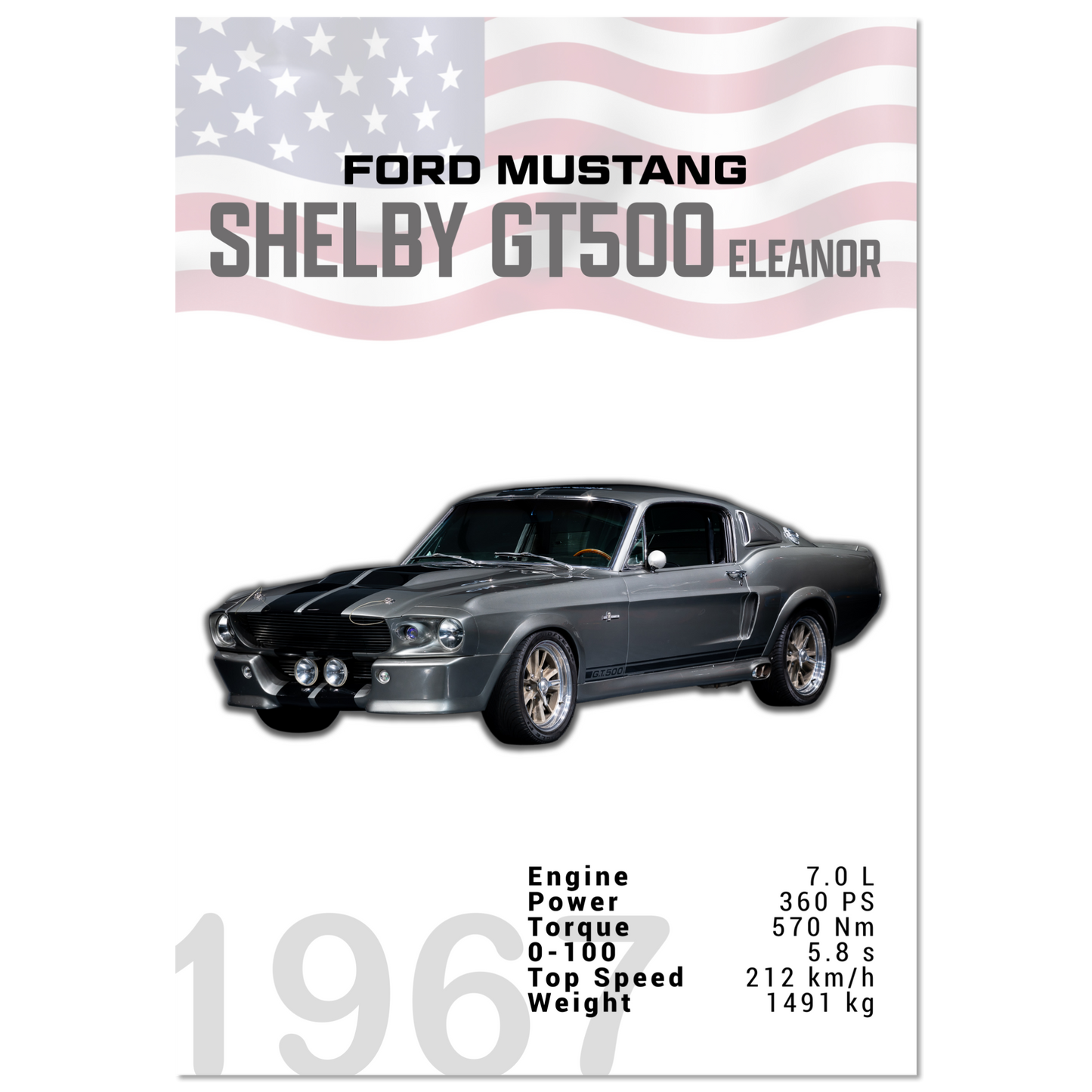 Ford Mustang 1967 Shelby GT500 Eleanor (MUSTANG01)