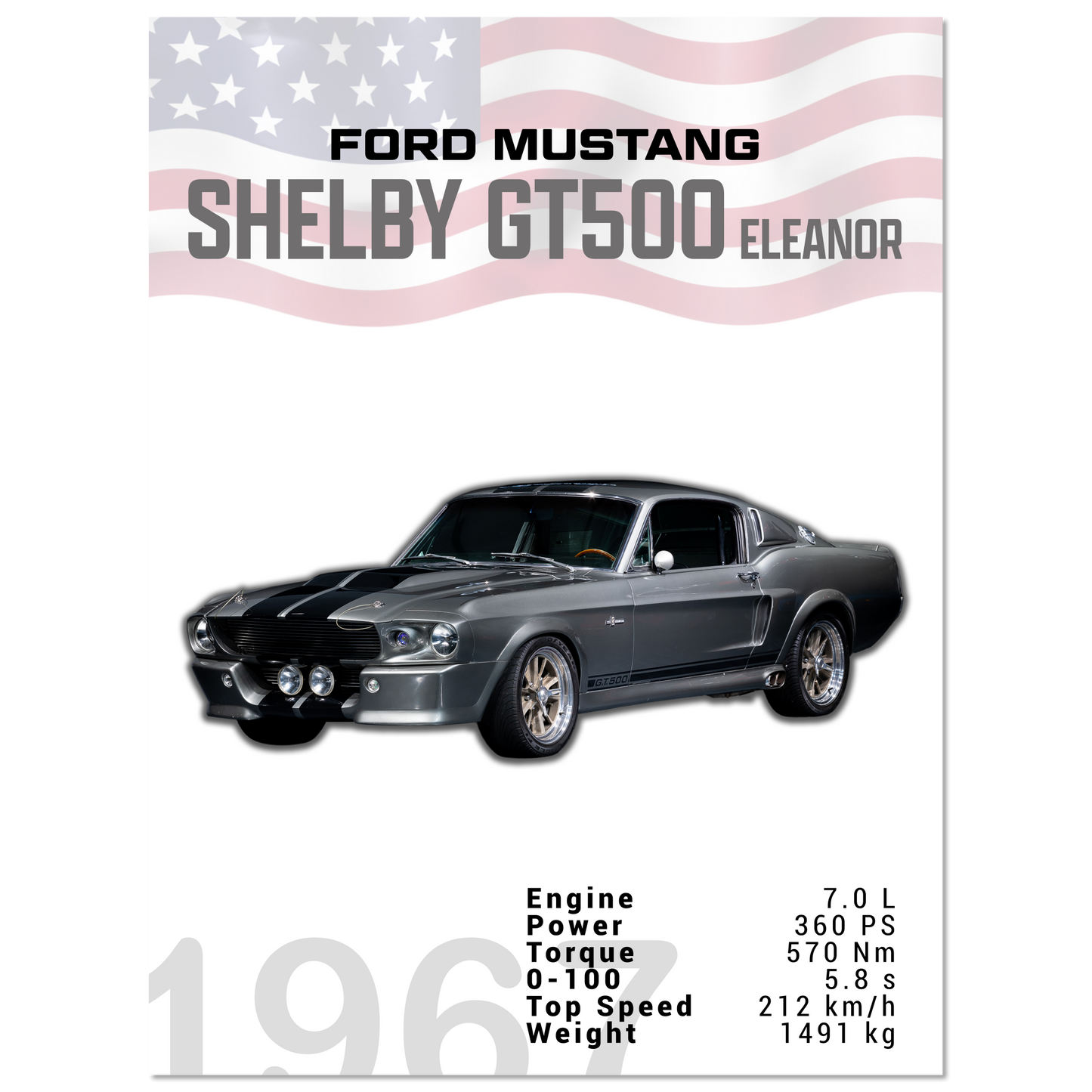 Ford Mustang 1967 Shelby GT500 Eleanor (MUSTANG01)