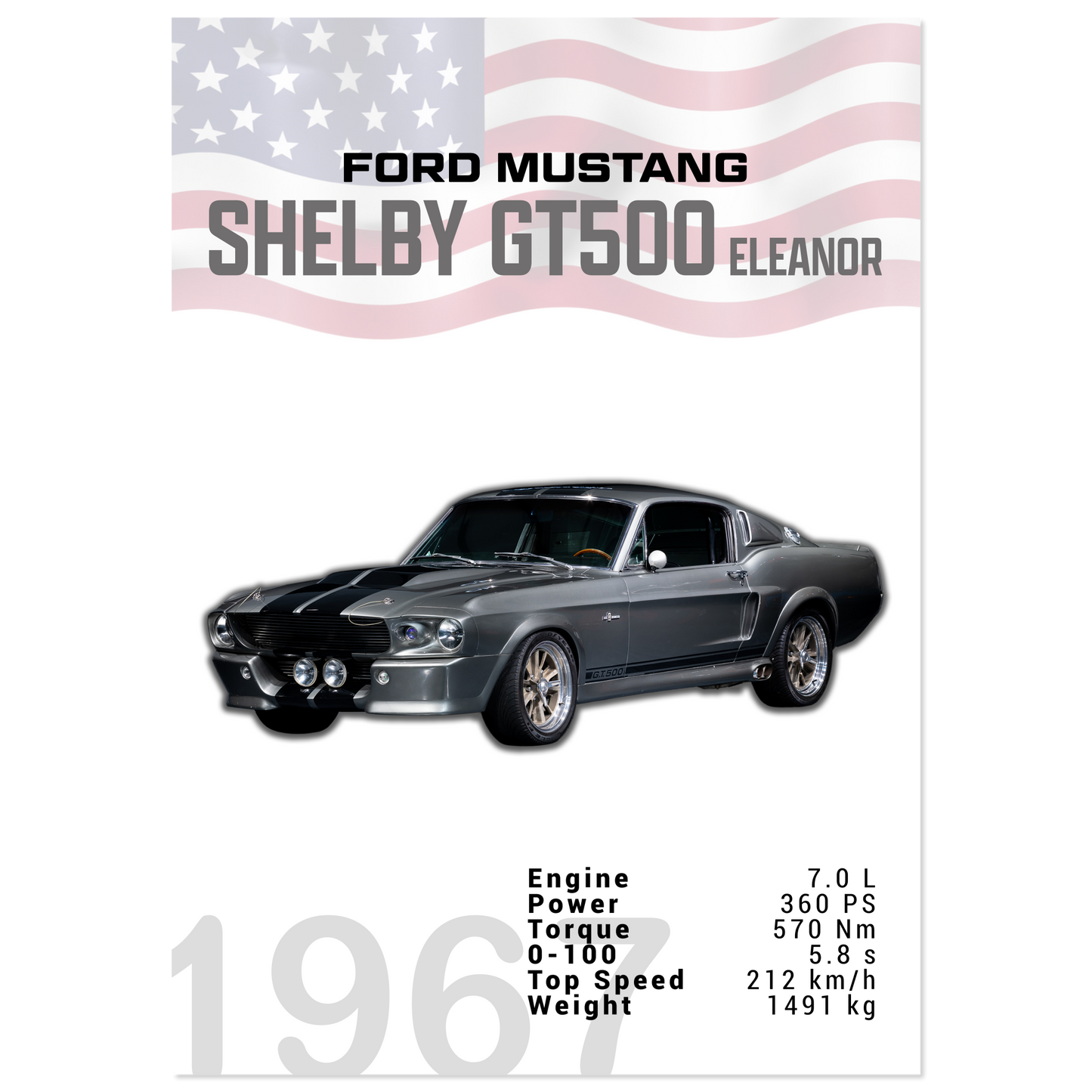 Ford Mustang 1967 Shelby GT500 Eleanor (MUSTANG01)