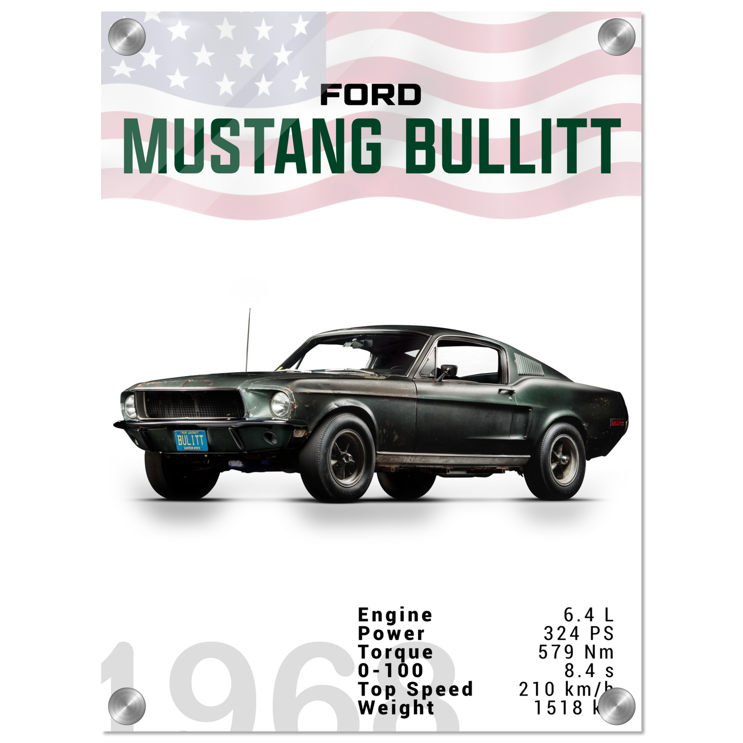Ford Mustang 1968 Bullitt Fastback (MUSTANG12)