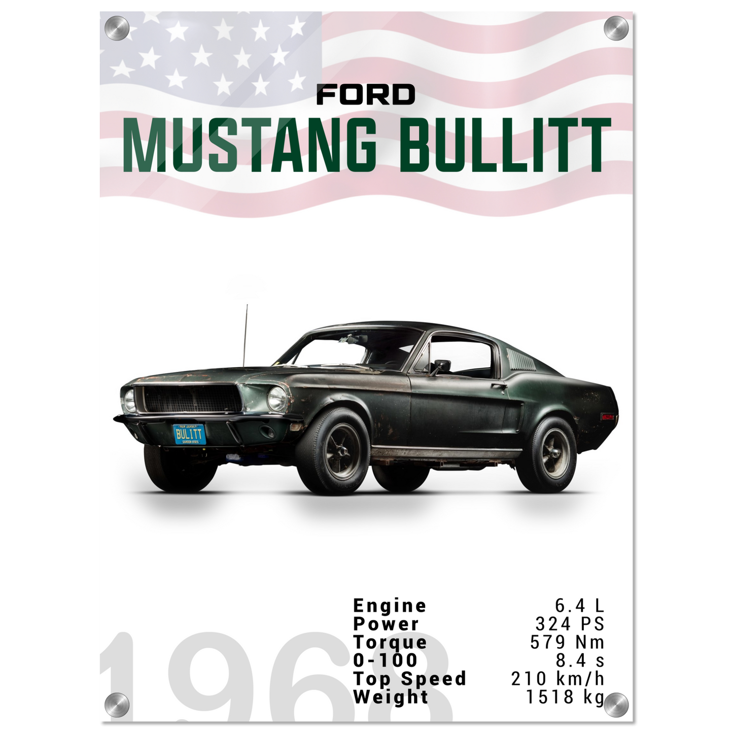 Ford Mustang 1968 Bullitt Fastback (MUSTANG12)