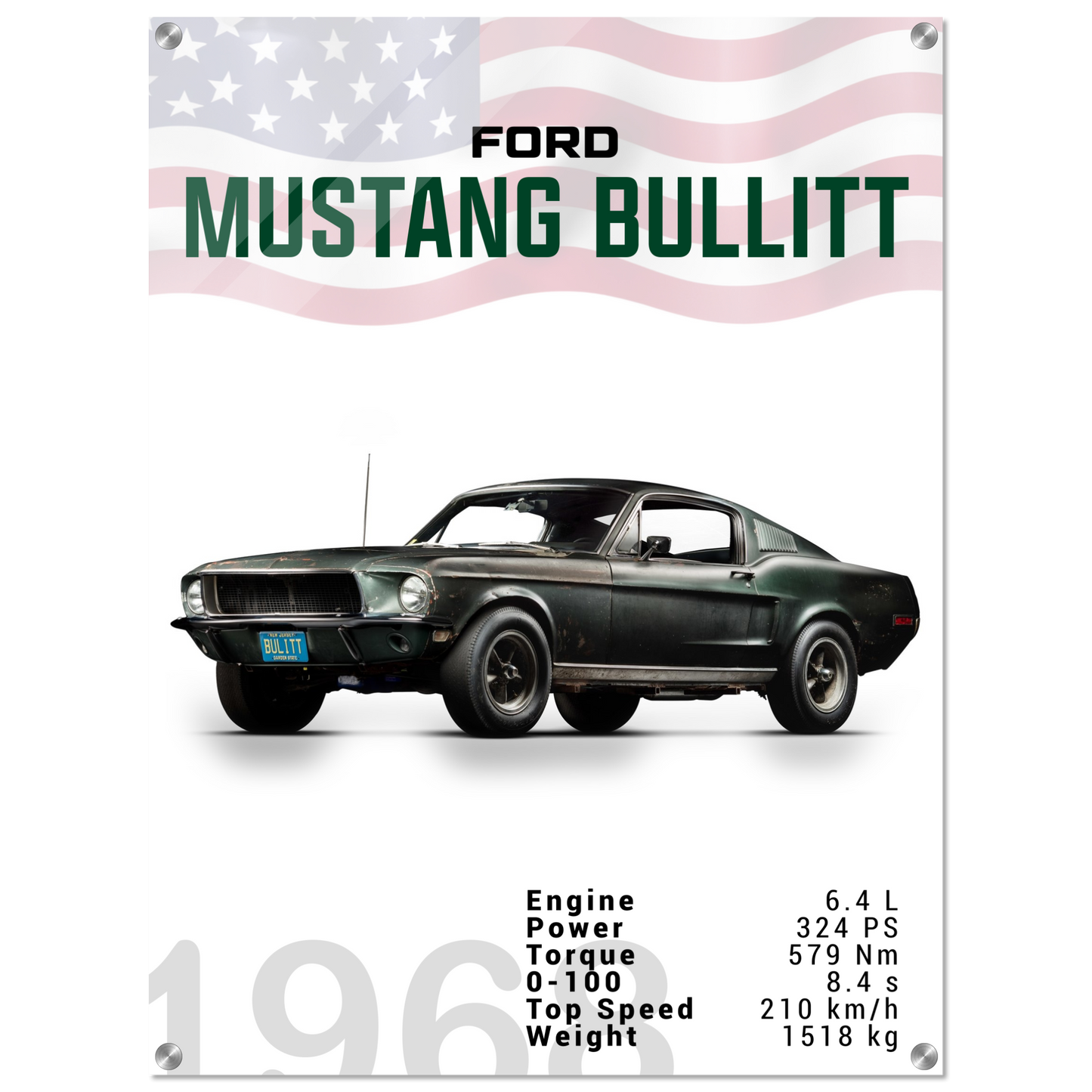 Ford Mustang 1968 Bullitt Fastback (MUSTANG12)