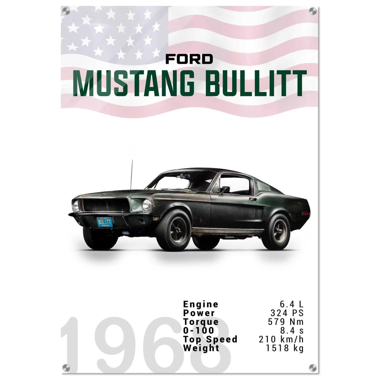 Ford Mustang 1968 Bullitt Fastback (MUSTANG12)
