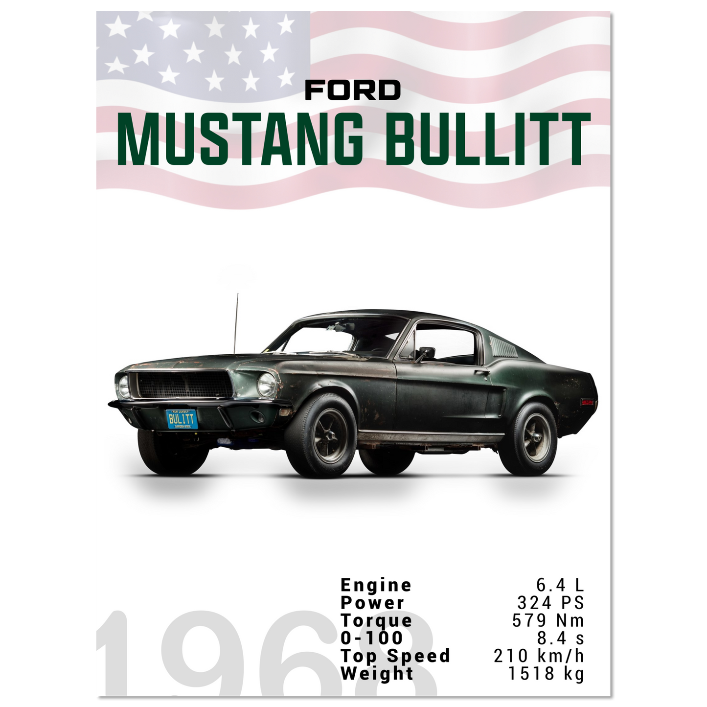 Ford Mustang 1968 Bullitt Fastback (MUSTANG12)