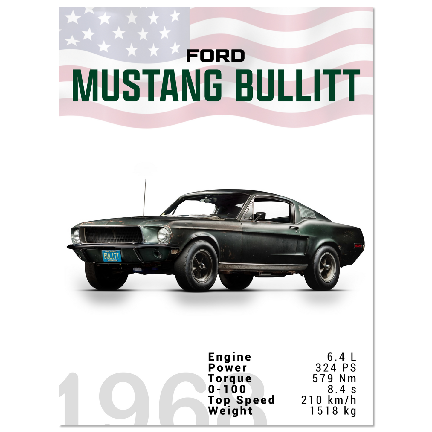 Ford Mustang 1968 Bullitt Fastback (MUSTANG12)