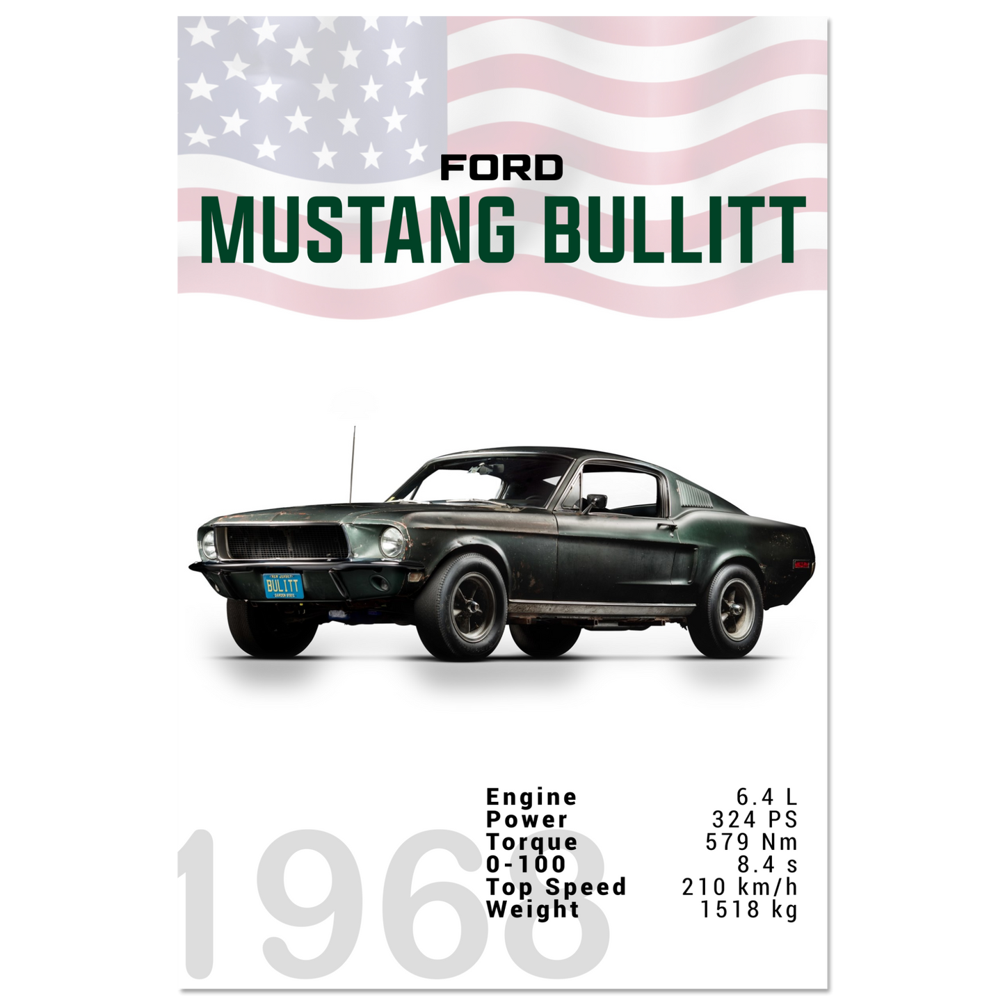 Ford Mustang 1968 Bullitt Fastback (MUSTANG12)