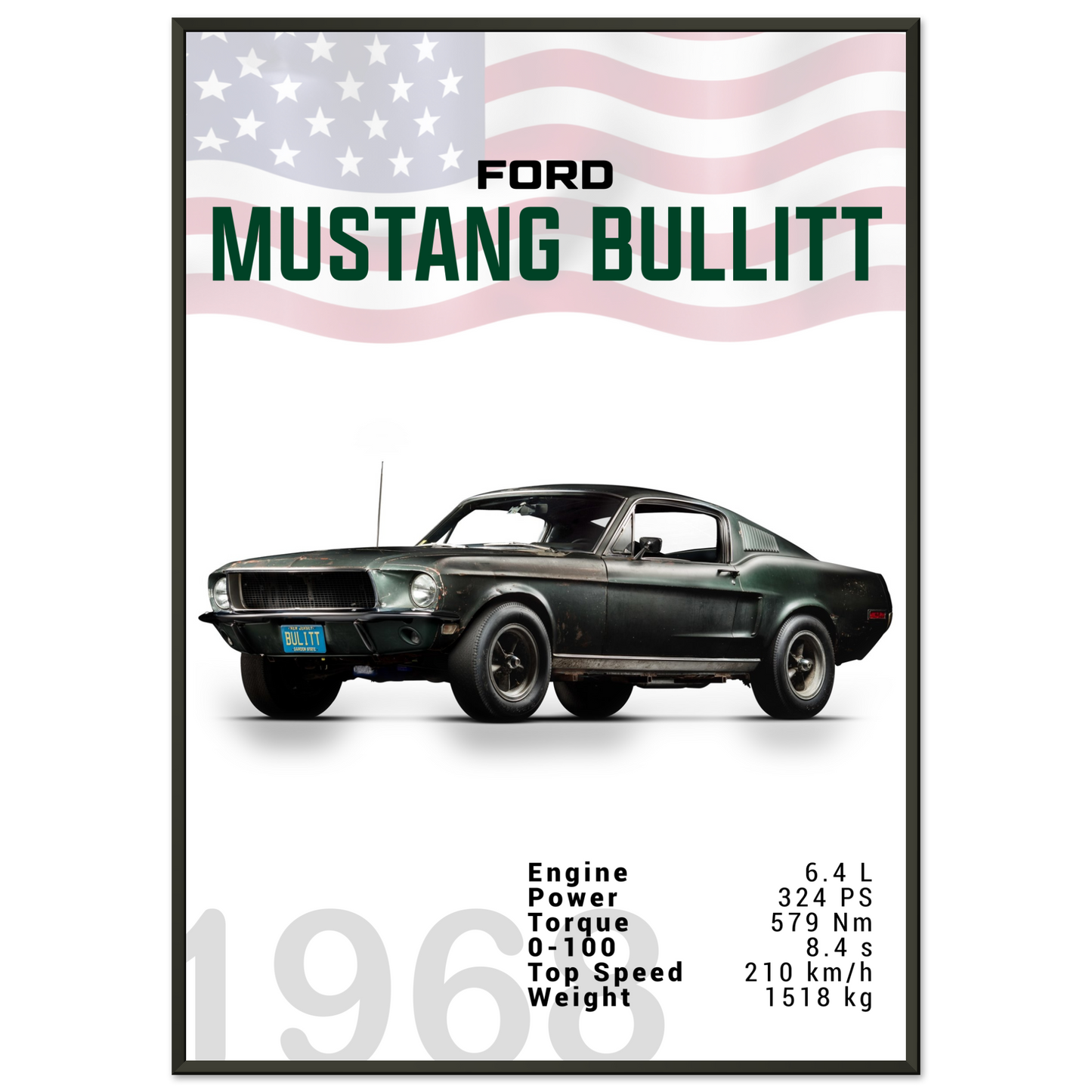 Ford Mustang 1968 Bullitt Fastback (MUSTANG12)