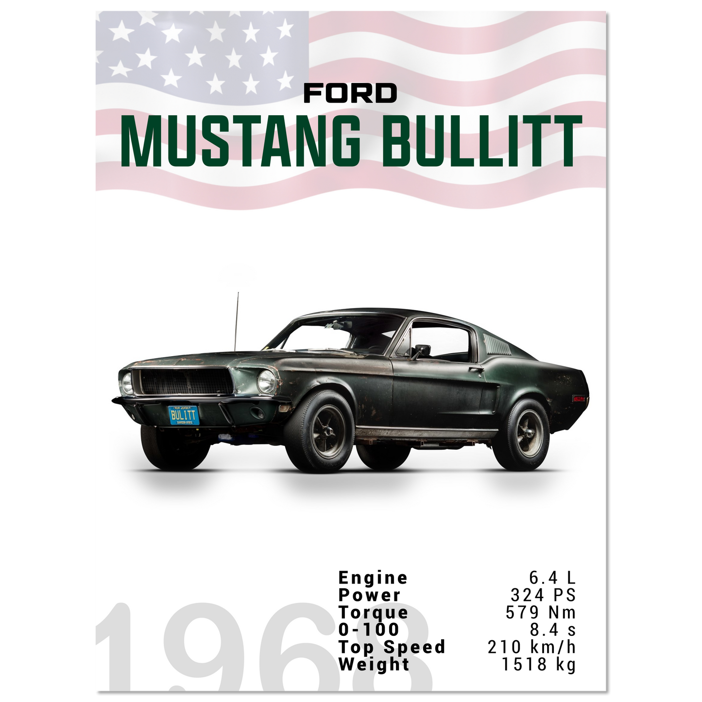 Ford Mustang 1968 Bullitt Fastback (MUSTANG12)