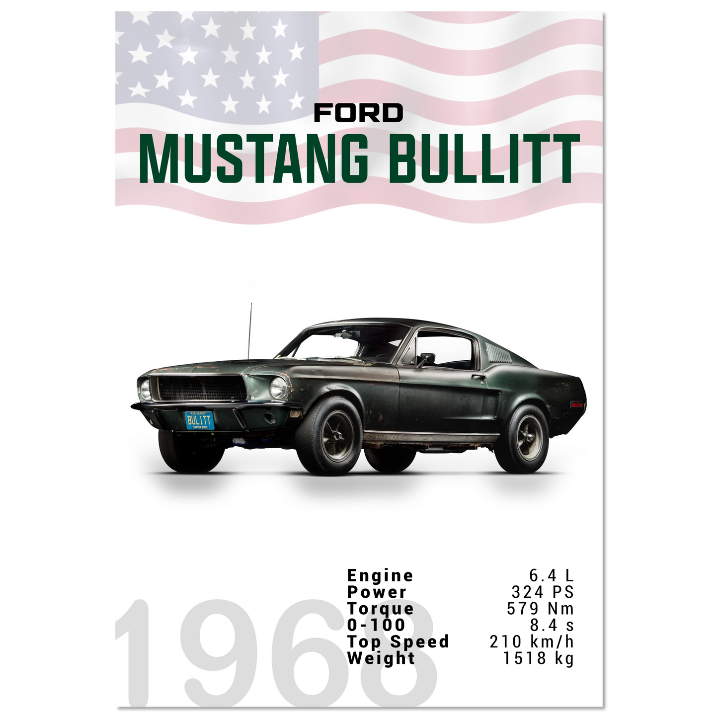 Ford Mustang 1968 Bullitt Fastback (MUSTANG12)