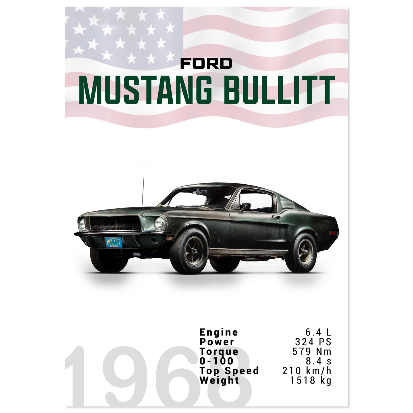 Ford Mustang 1968 Bullitt Fastback (MUSTANG12)
