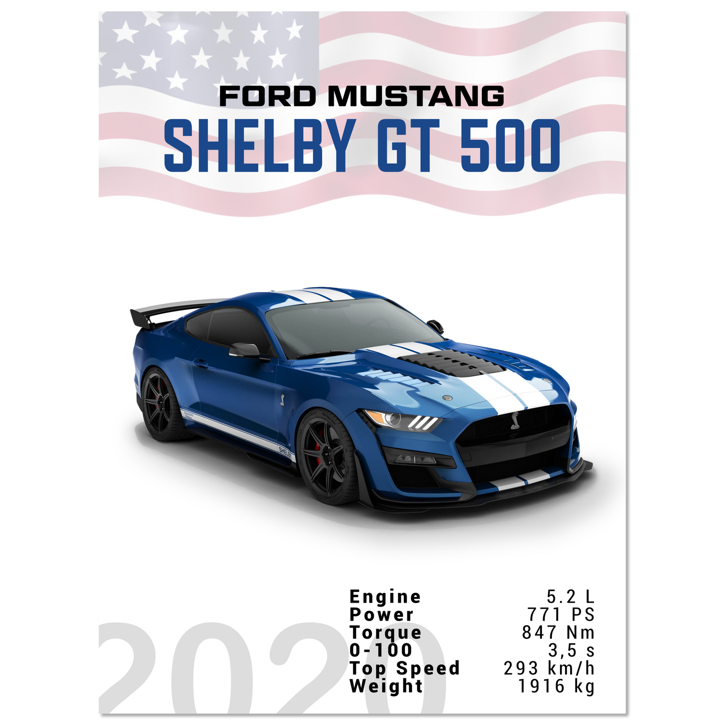 Ford Mustang 2020 Shelby GT500 S550 (MUSTANG04)