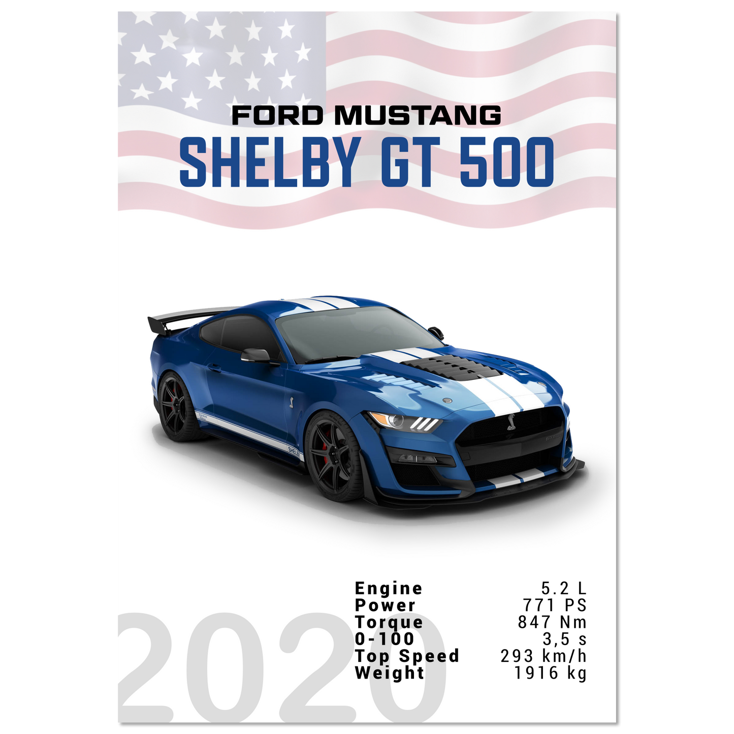 Ford Mustang 2020 Shelby GT500 S550 (MUSTANG04)