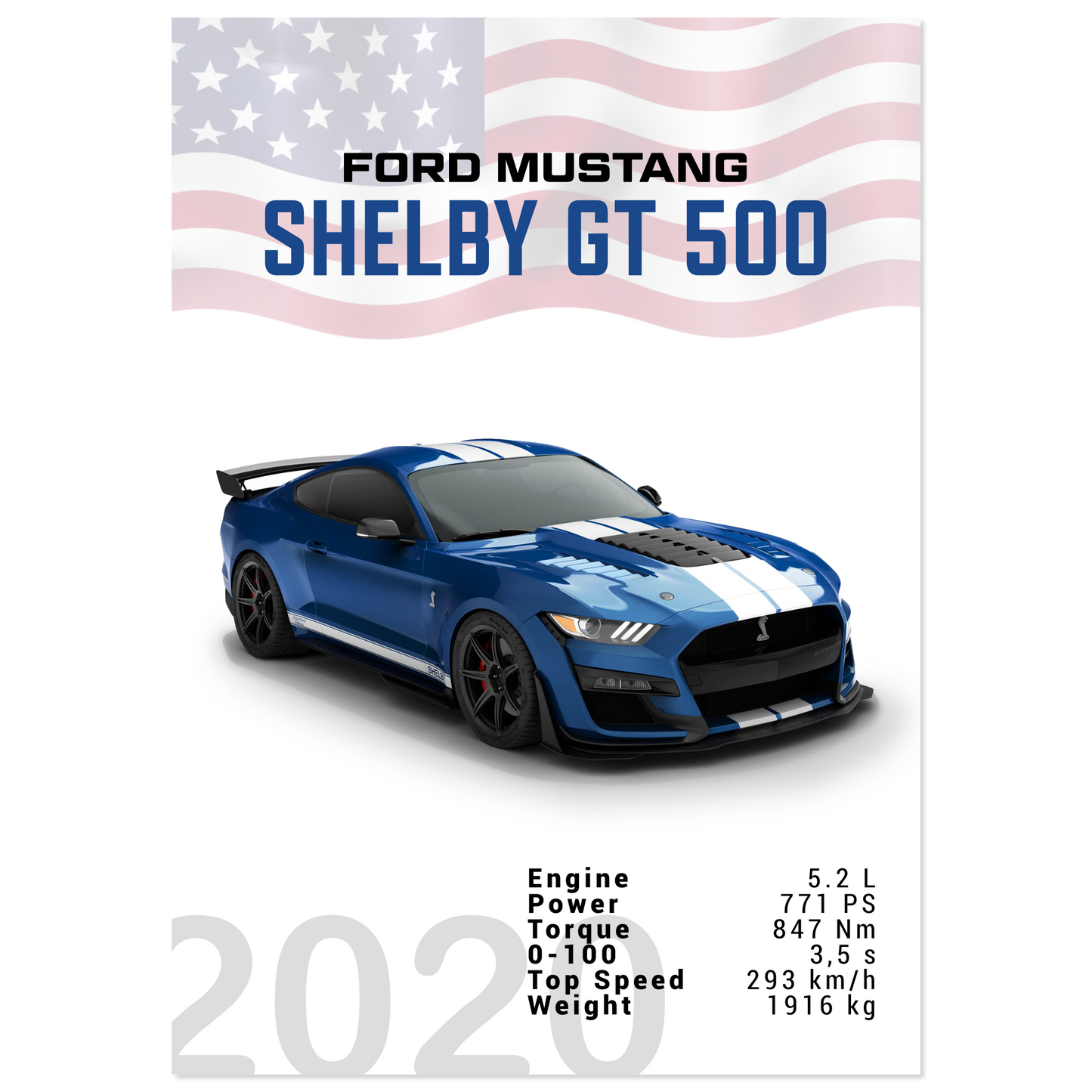 Ford Mustang 2020 Shelby GT500 S550 (MUSTANG04)