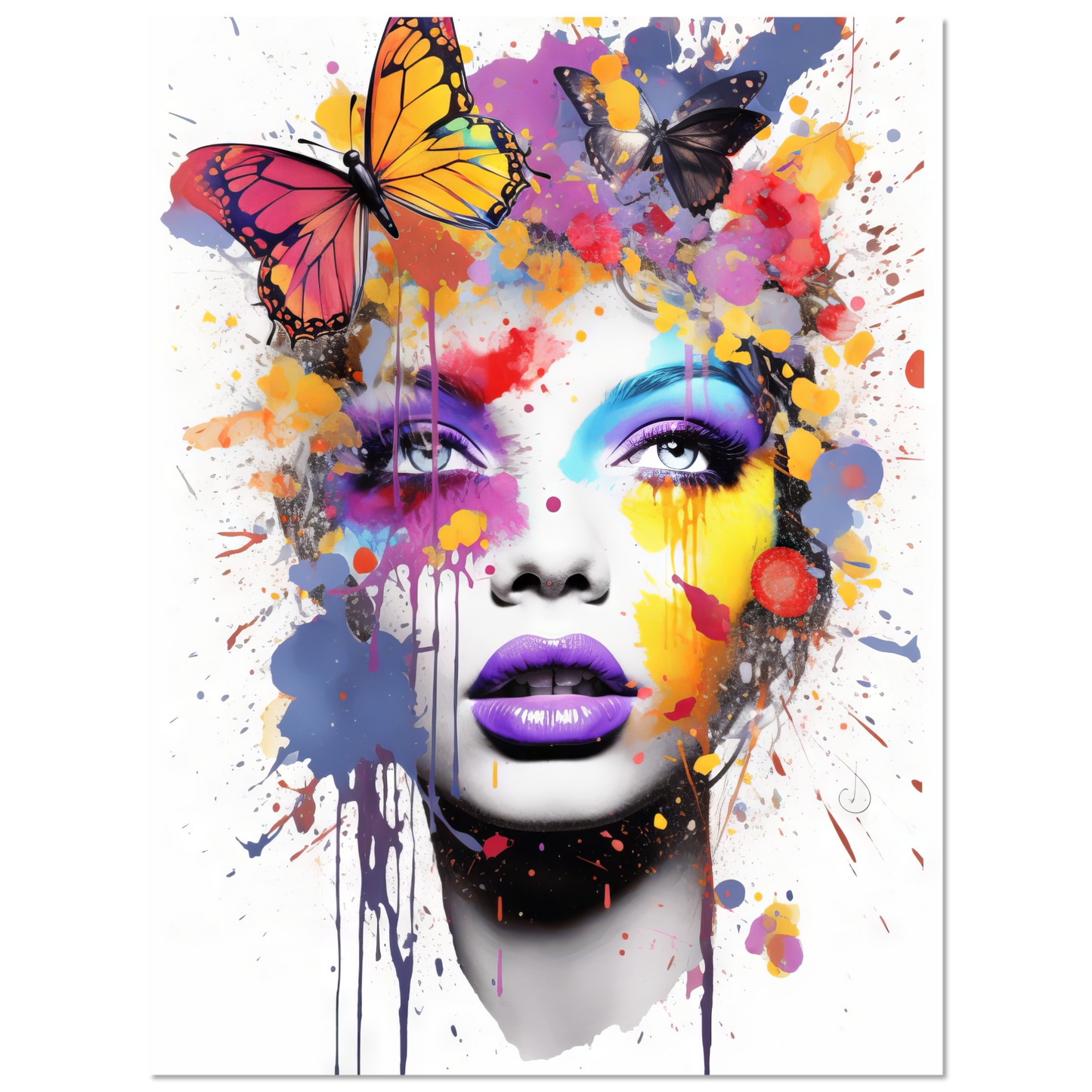 Woman butterflies pop art (POP20)