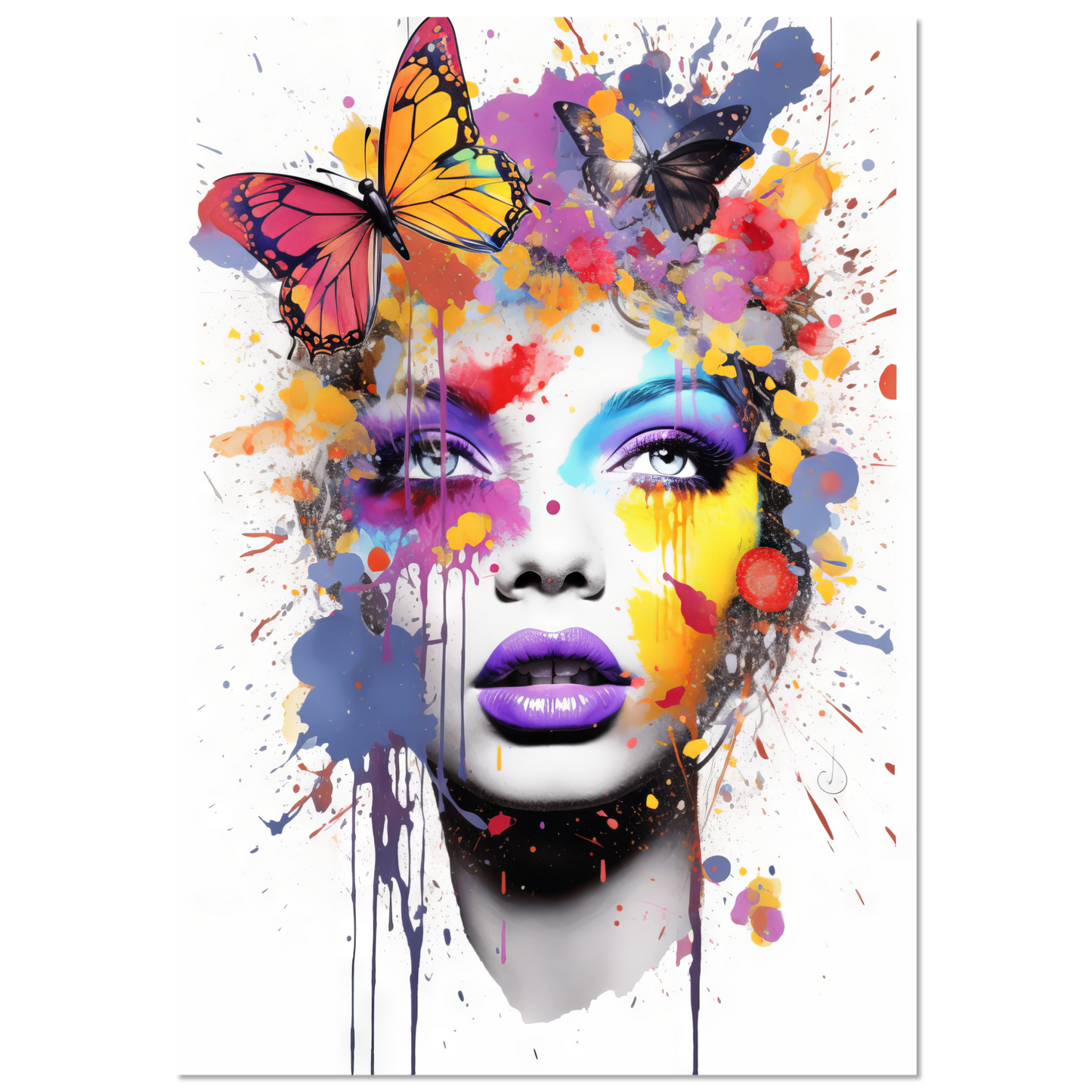 Woman butterflies pop art (POP20)
