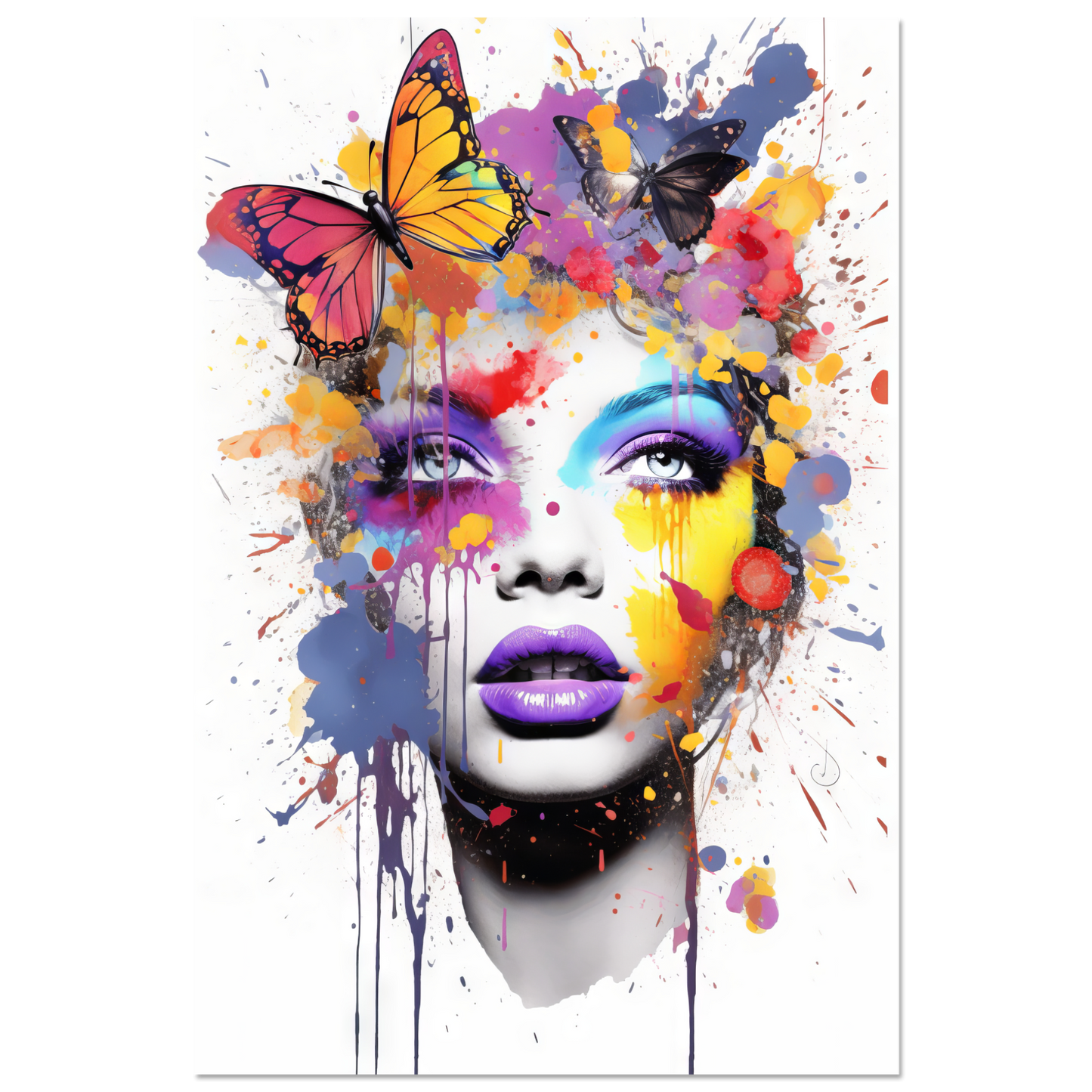 Woman butterflies pop art (POP20)