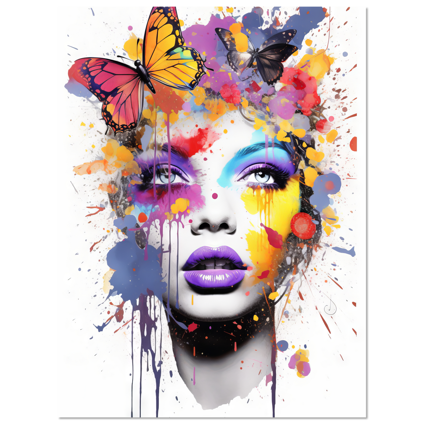 Woman butterflies pop art (POP20)