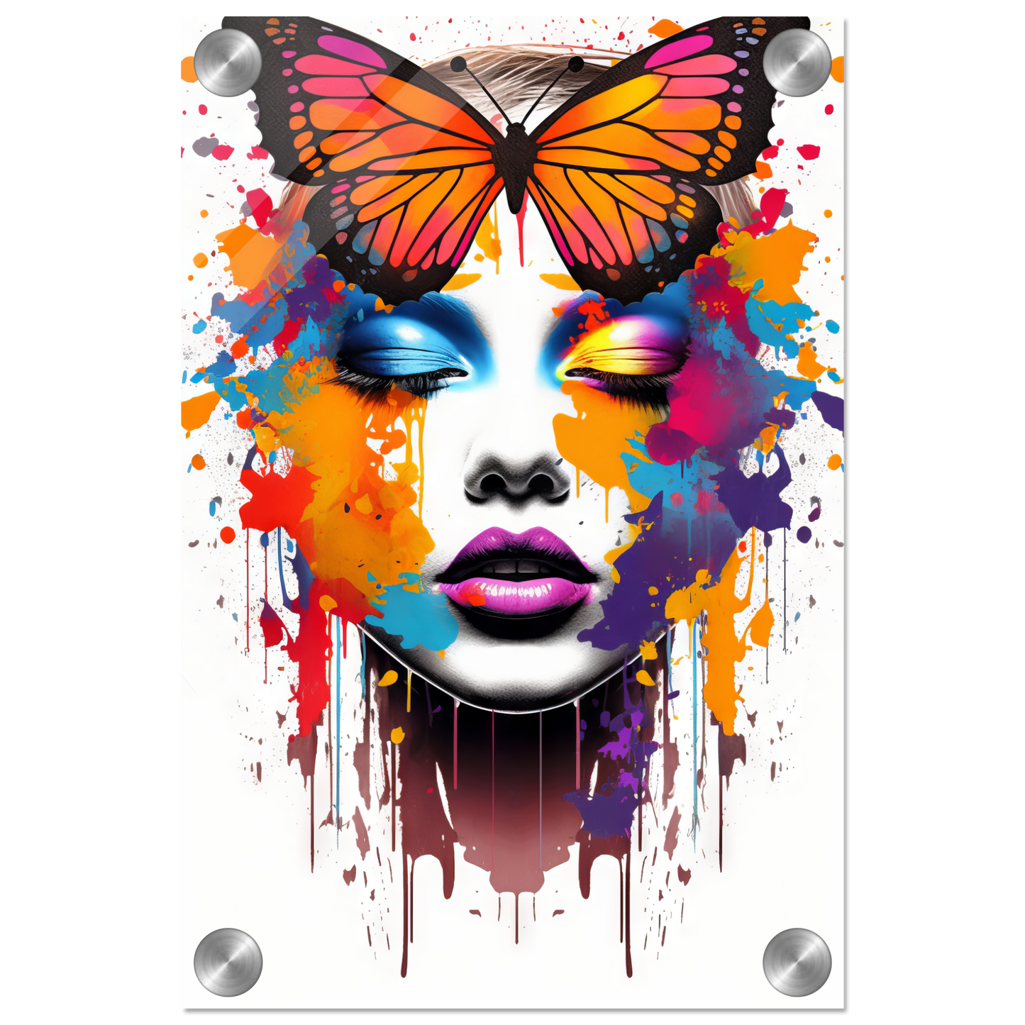 Woman butterflies pop art (POP21)