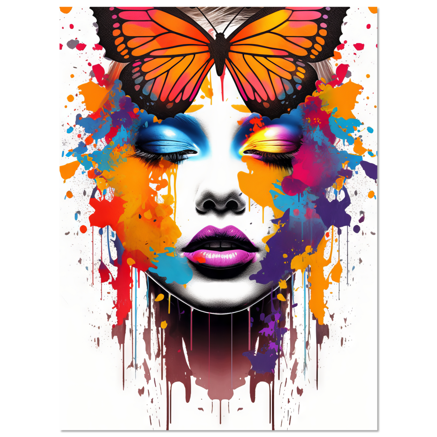 Woman butterflies pop art (POP21)