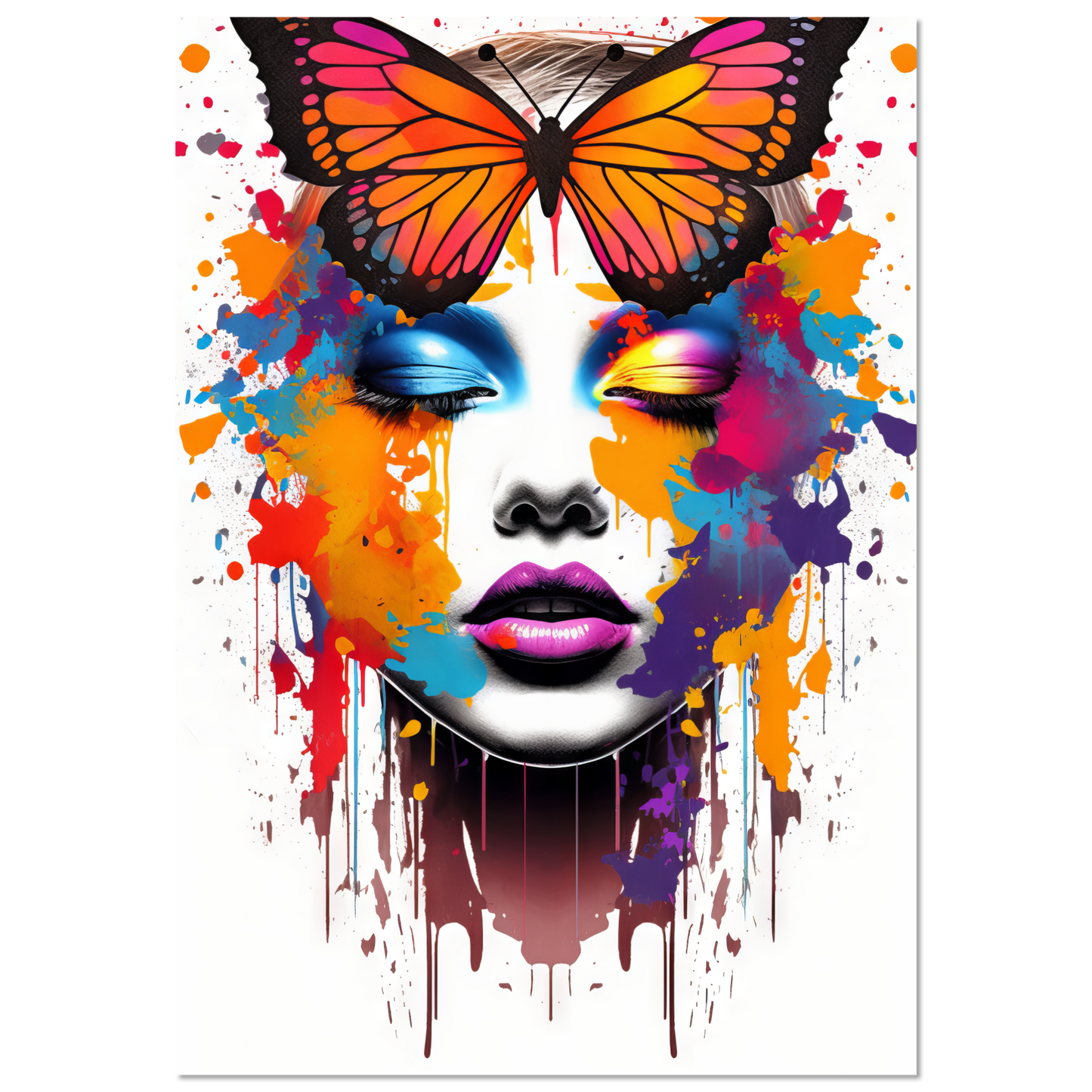 Woman butterflies pop art (POP21)