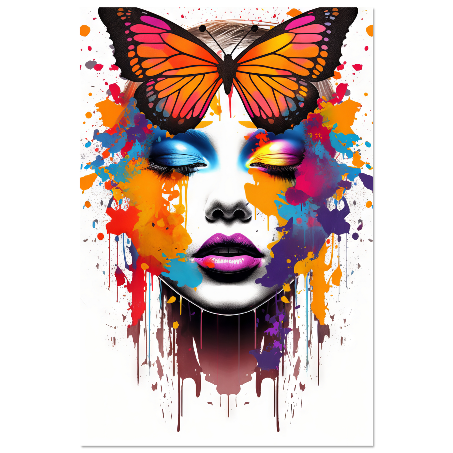 Woman butterflies pop art (POP21)