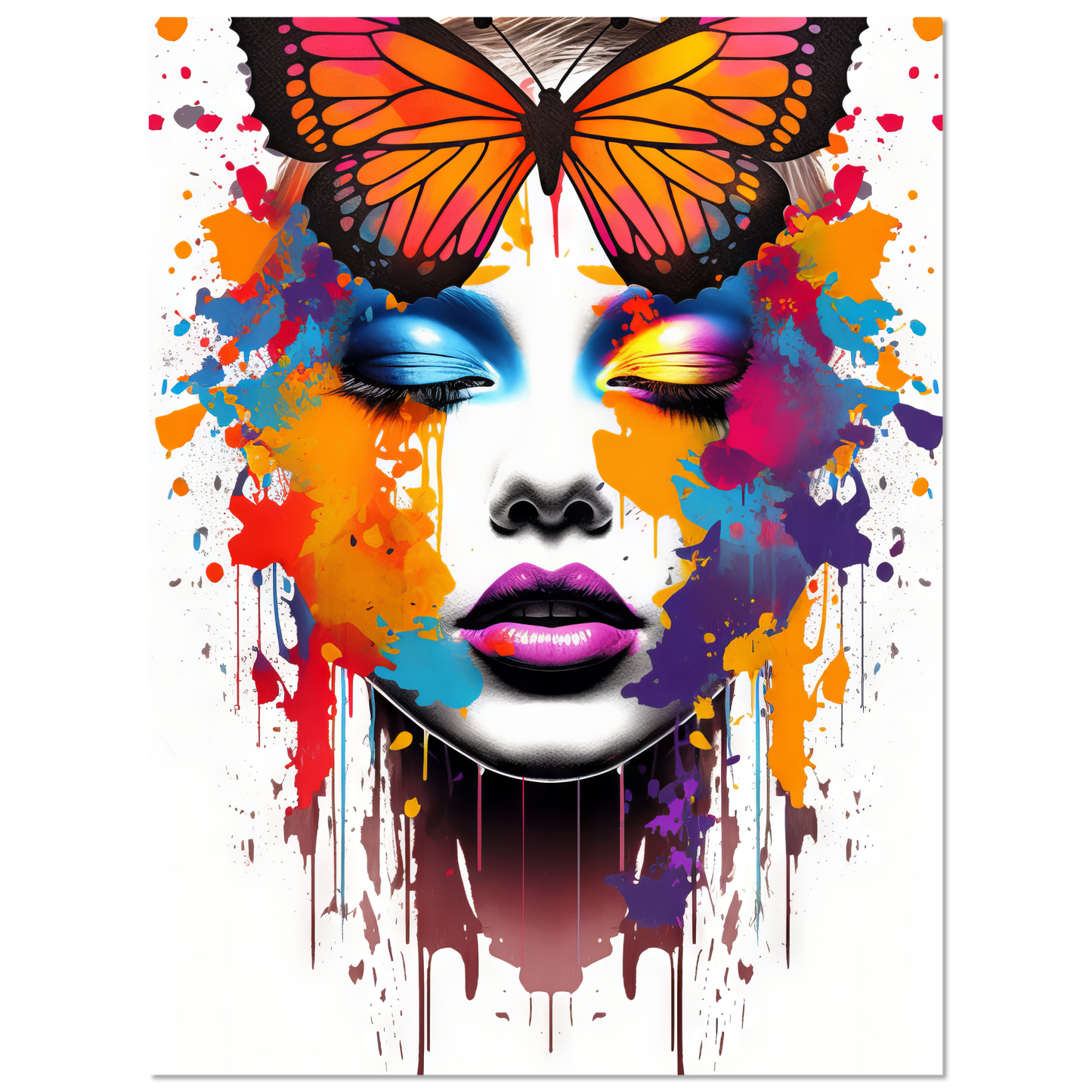 Woman butterflies pop art (POP21)