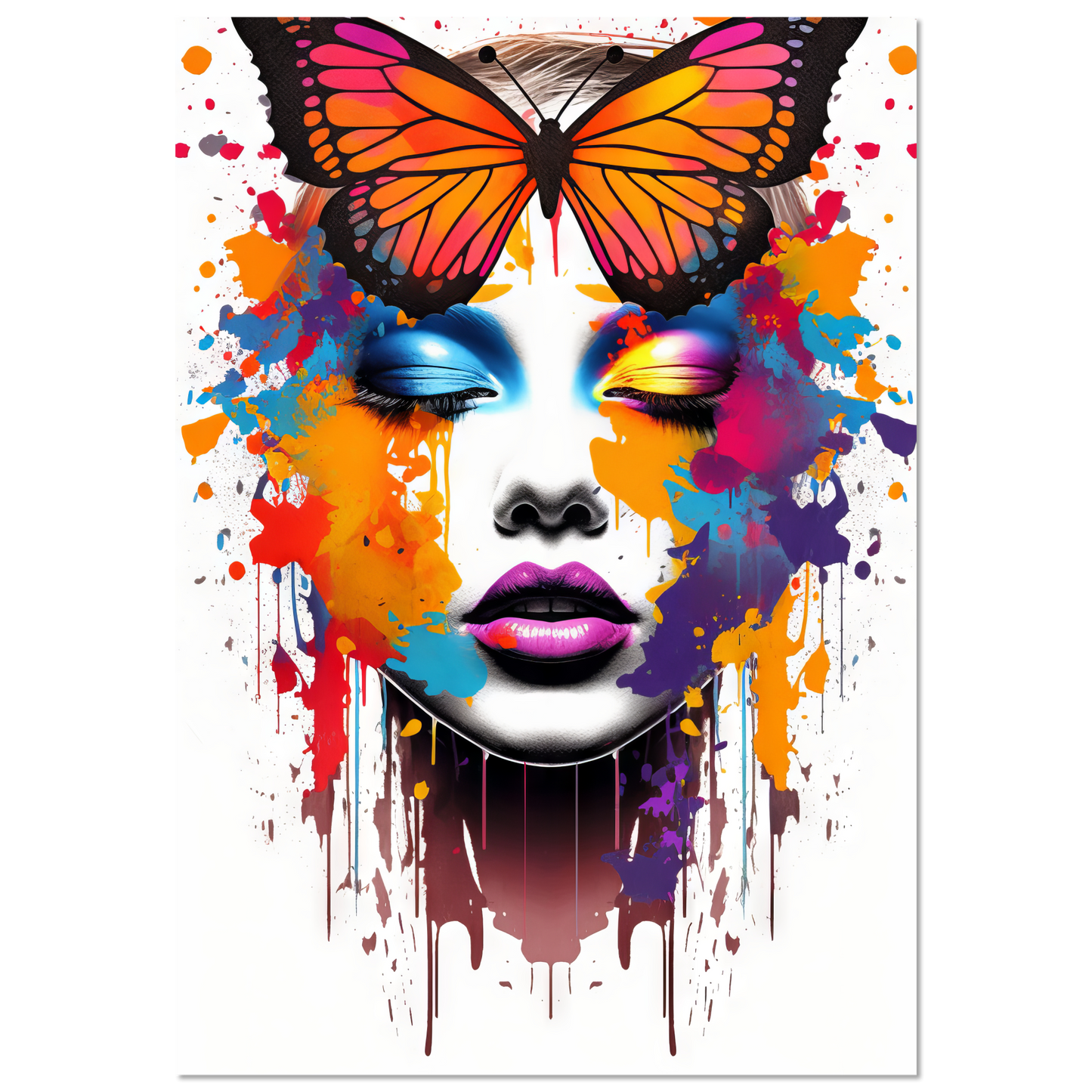 Woman butterflies pop art (POP21)