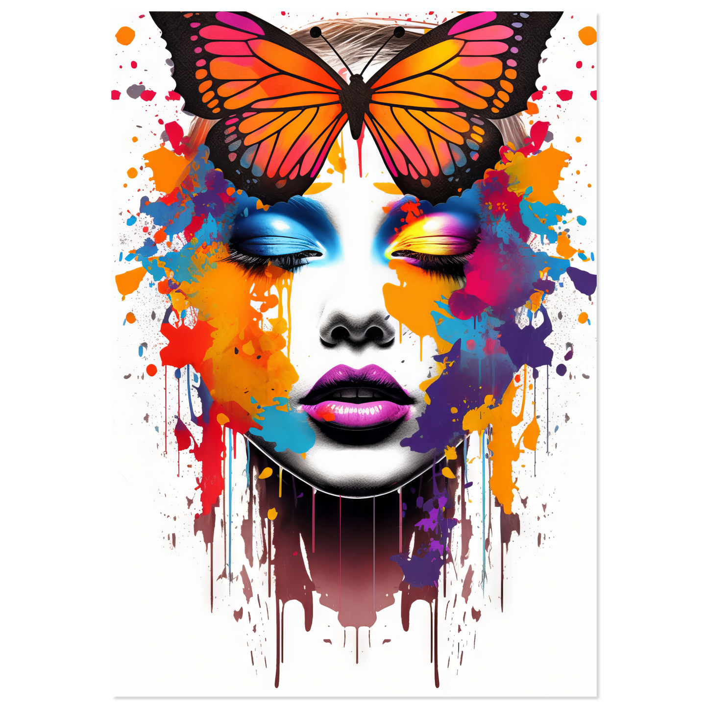 Woman butterflies pop art (POP21)